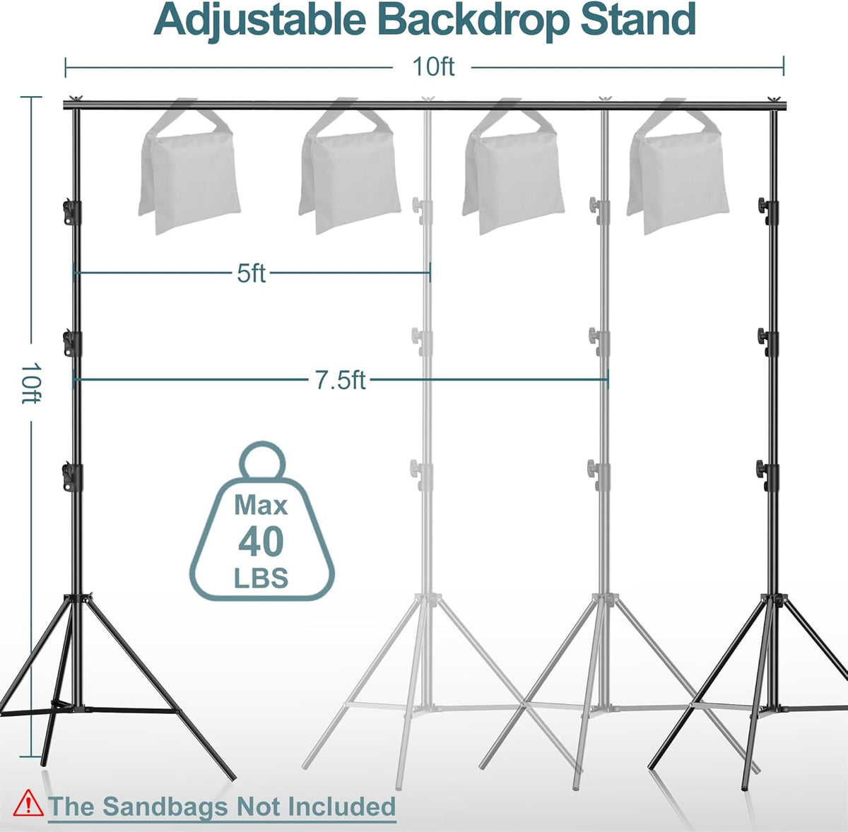 FUDESY Photo Video Studio 10 x 10Ft Heavy Duty Adjustable Backdrop Stand,Background Support System