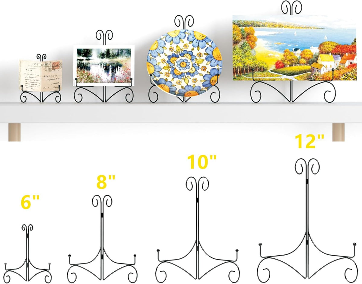 Iron Plate Stand for Display with Folding Design, Picture Stands for Tables, 12 Inch Large Easels