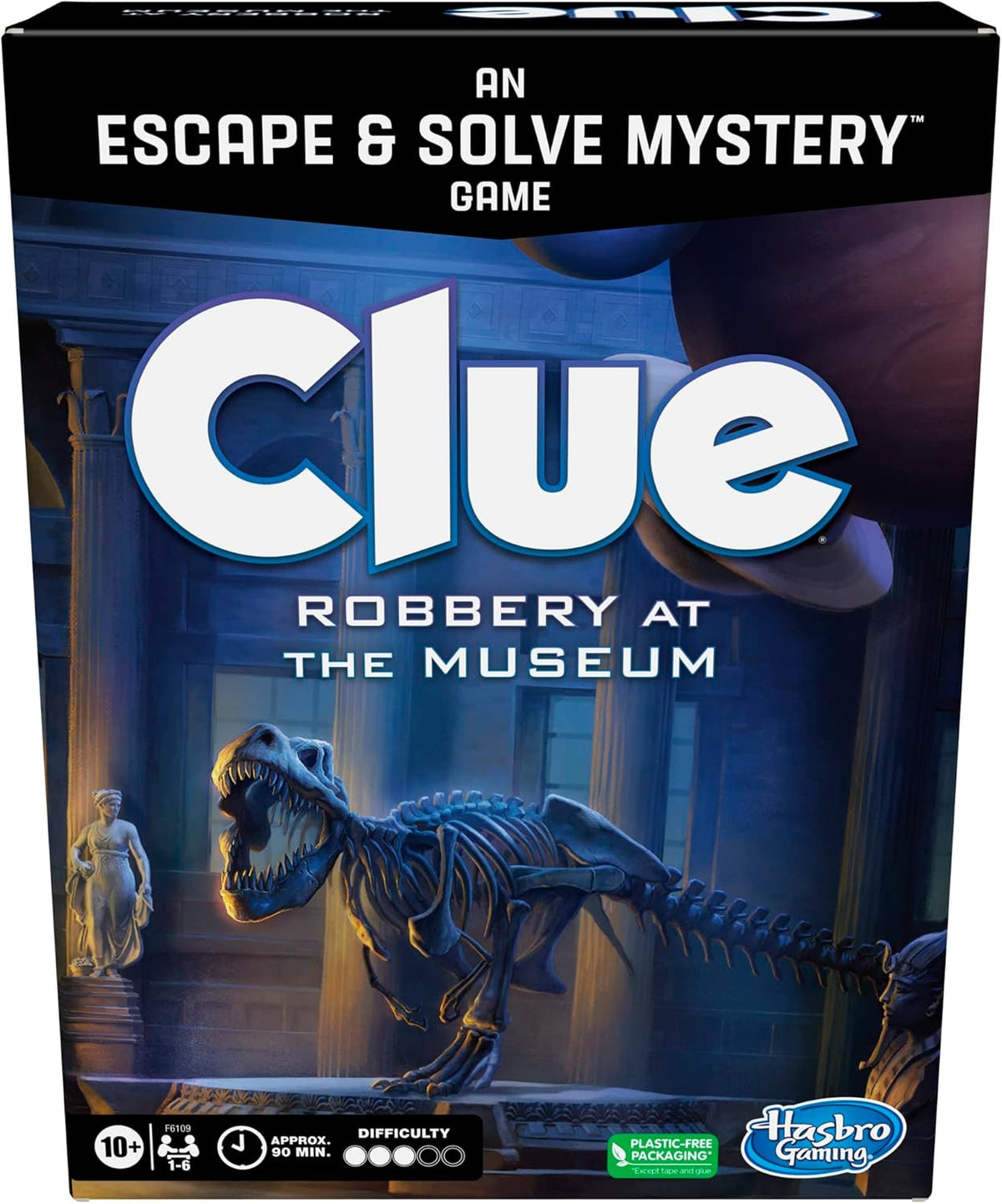 Hasbro Gaming Clue Board Game Robbery at The Museum, Escape Room Game, Murder Mystery Games, 1-6