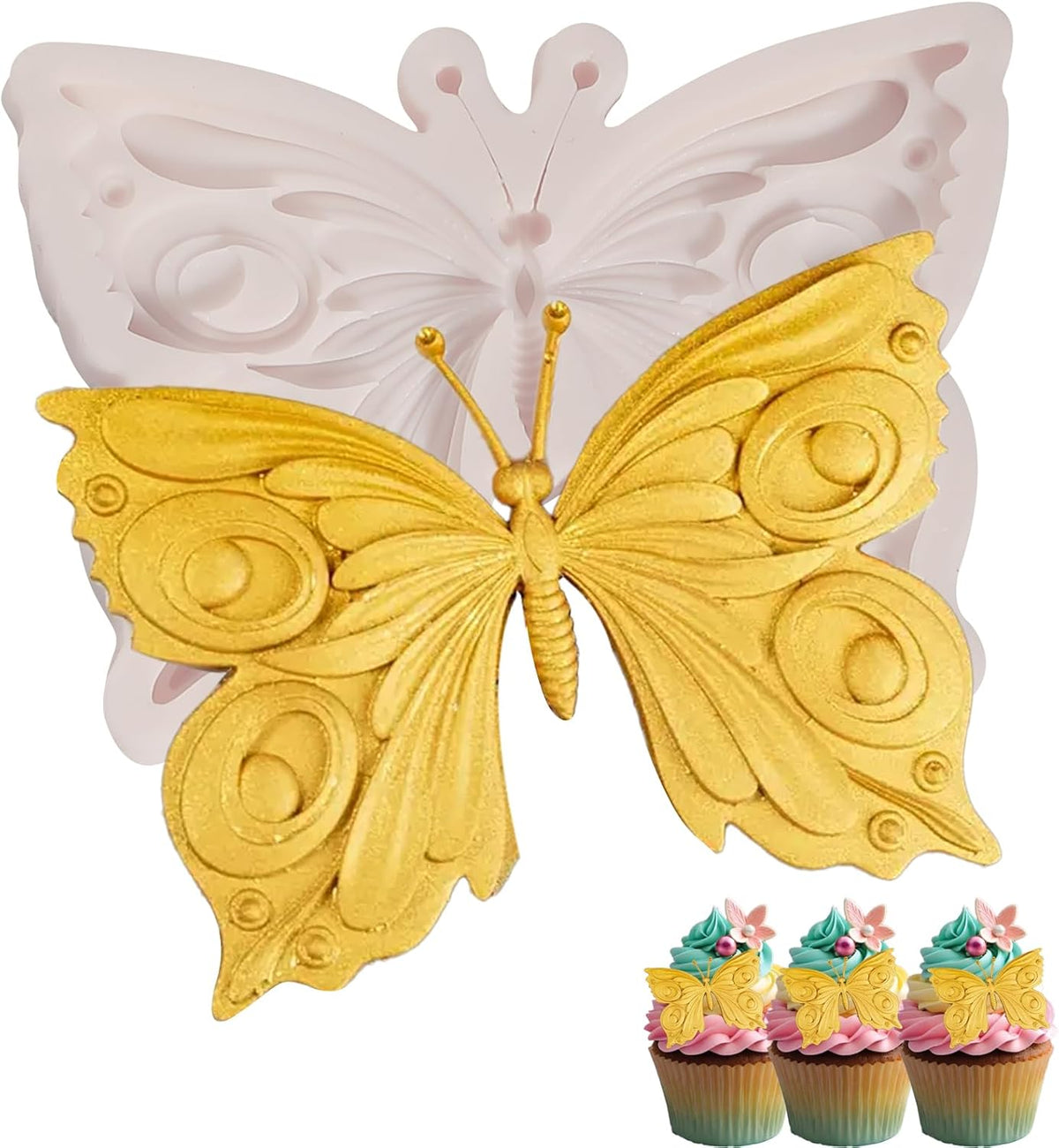 1Pcs 3D Butterfly Silicone Mold, Non-Stick Butterfly Cake Decoration Fondant Molds, for Kitchen
