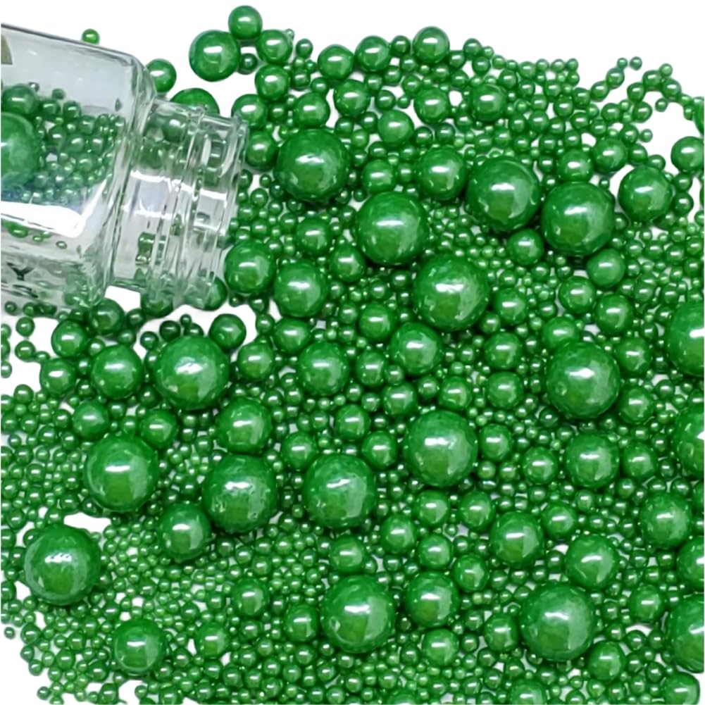 Edible Pearl Sugar Sprinkles Christmas Green Candy Mixing Size Baking Edible Cake Decorations