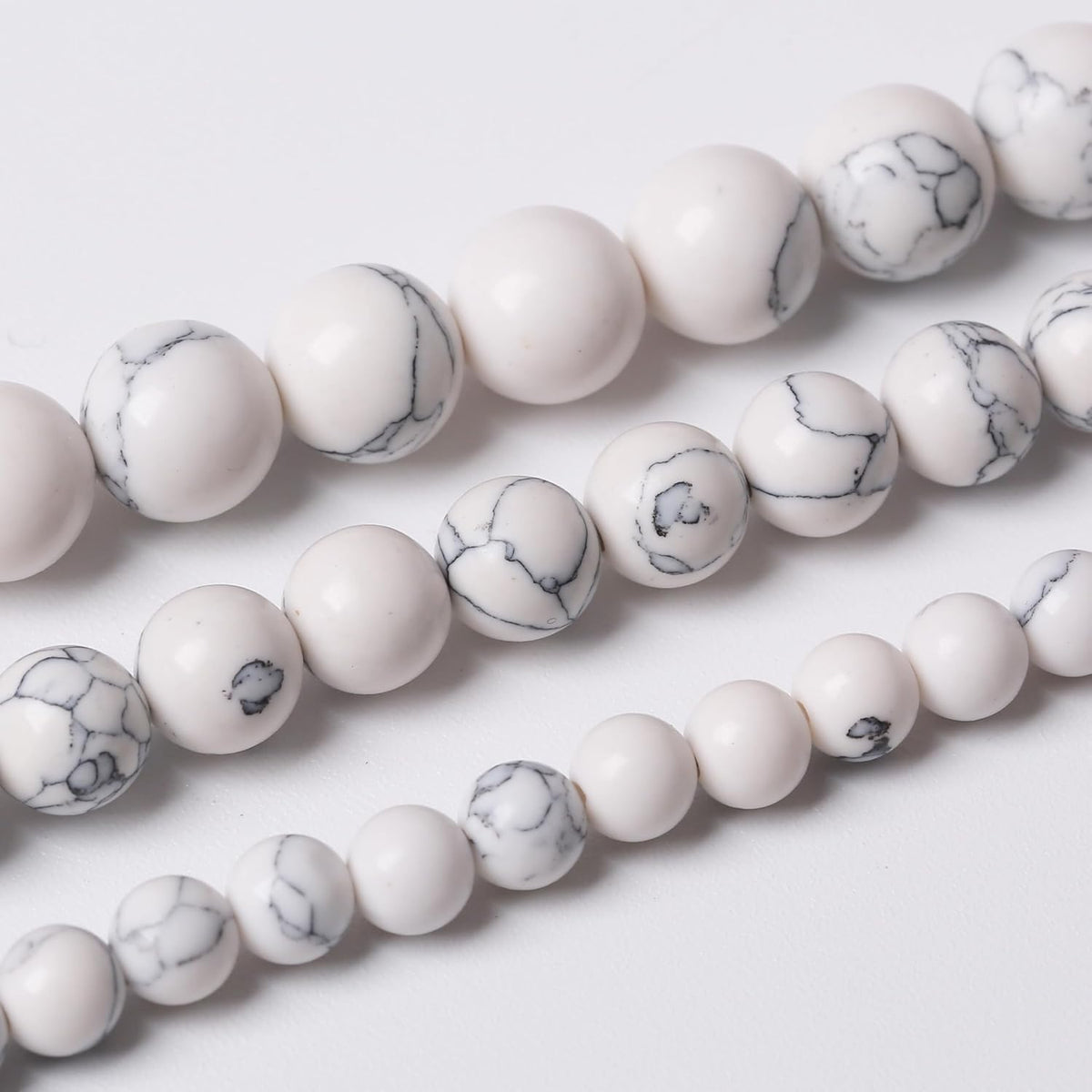 Natural White Turquoise Stone Beads Gemstone Round Crystal Energy Jade Beads Stone Beads for