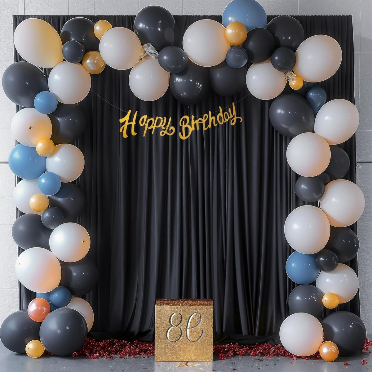 10ft×9ft Black Backdrop Curtain, Wrinkle Free Thick Polyester Drapes for Backdrop, 2 Panels 5ft x