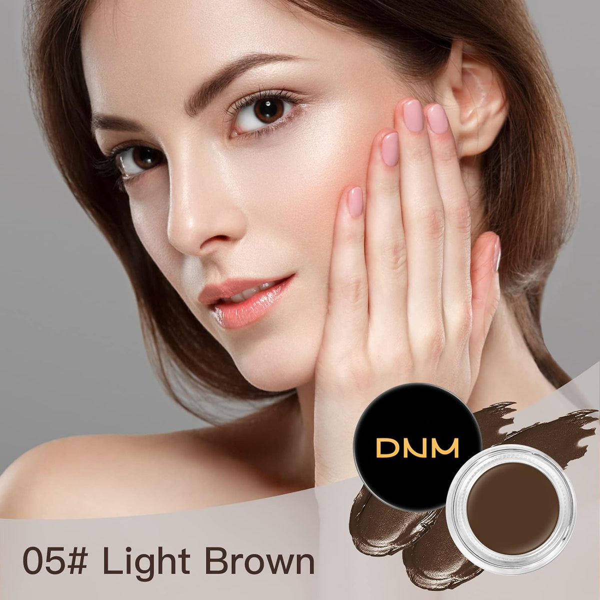 Eyebrow Pomade Kit with Dual-ended Eyebrow Brush, Water and Stain Resistant High Pigment Pomade