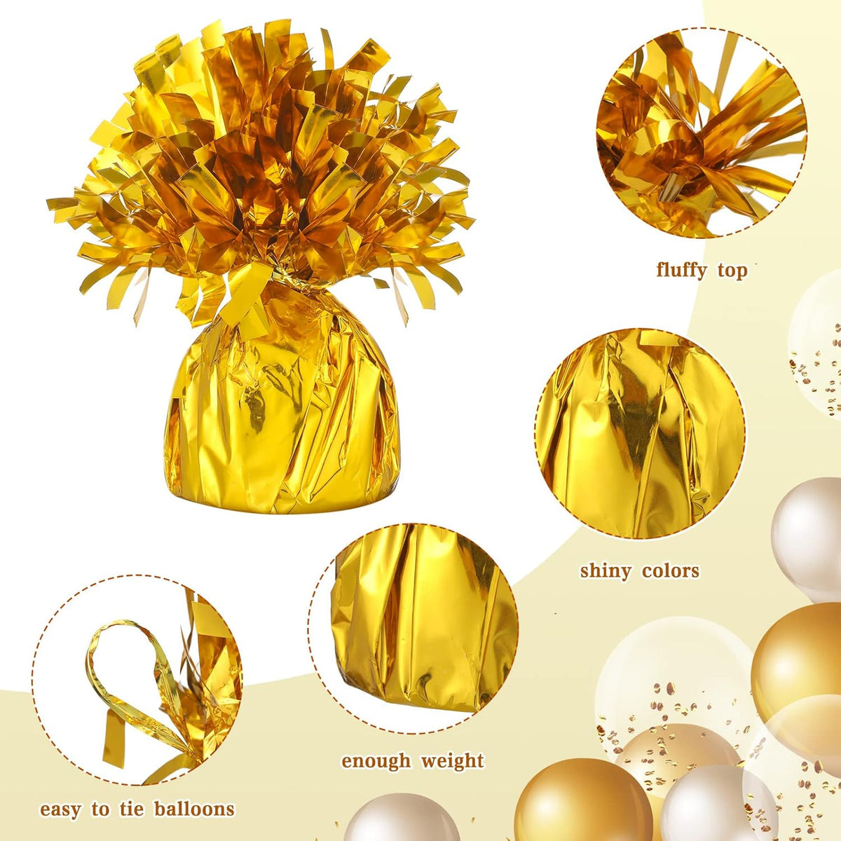 36 Pcs Metallic Balloon Weights Set Heavy Solid Metallic Anchor Balloon Holder Weights for Balloons