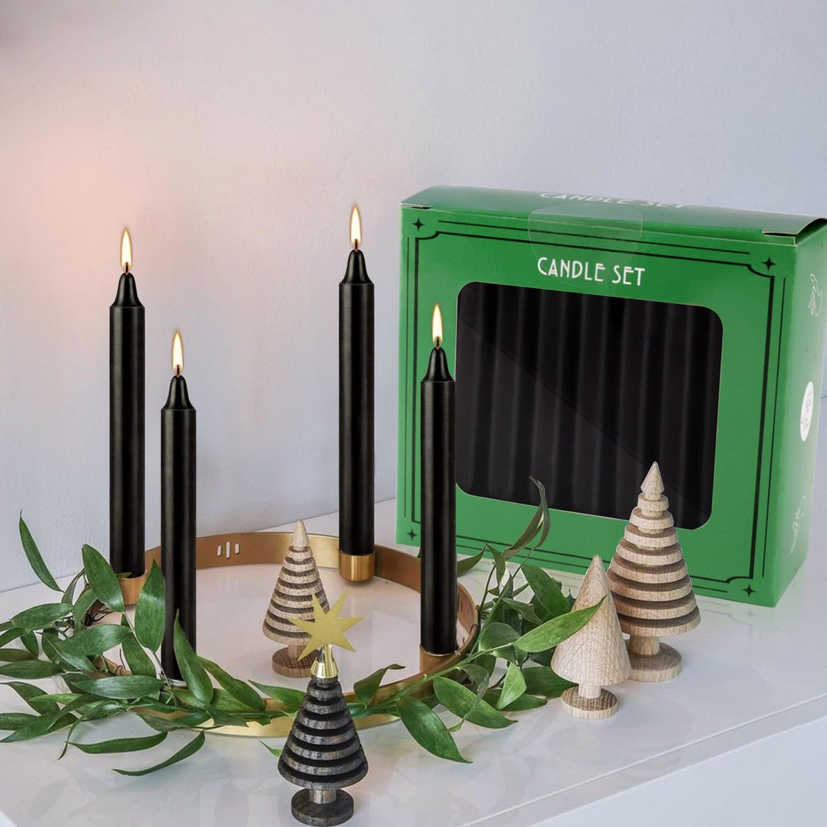 Set of 40 Black Candles – Spell Chime Candles for Halloween, Rituals, Prayer, Birthdays