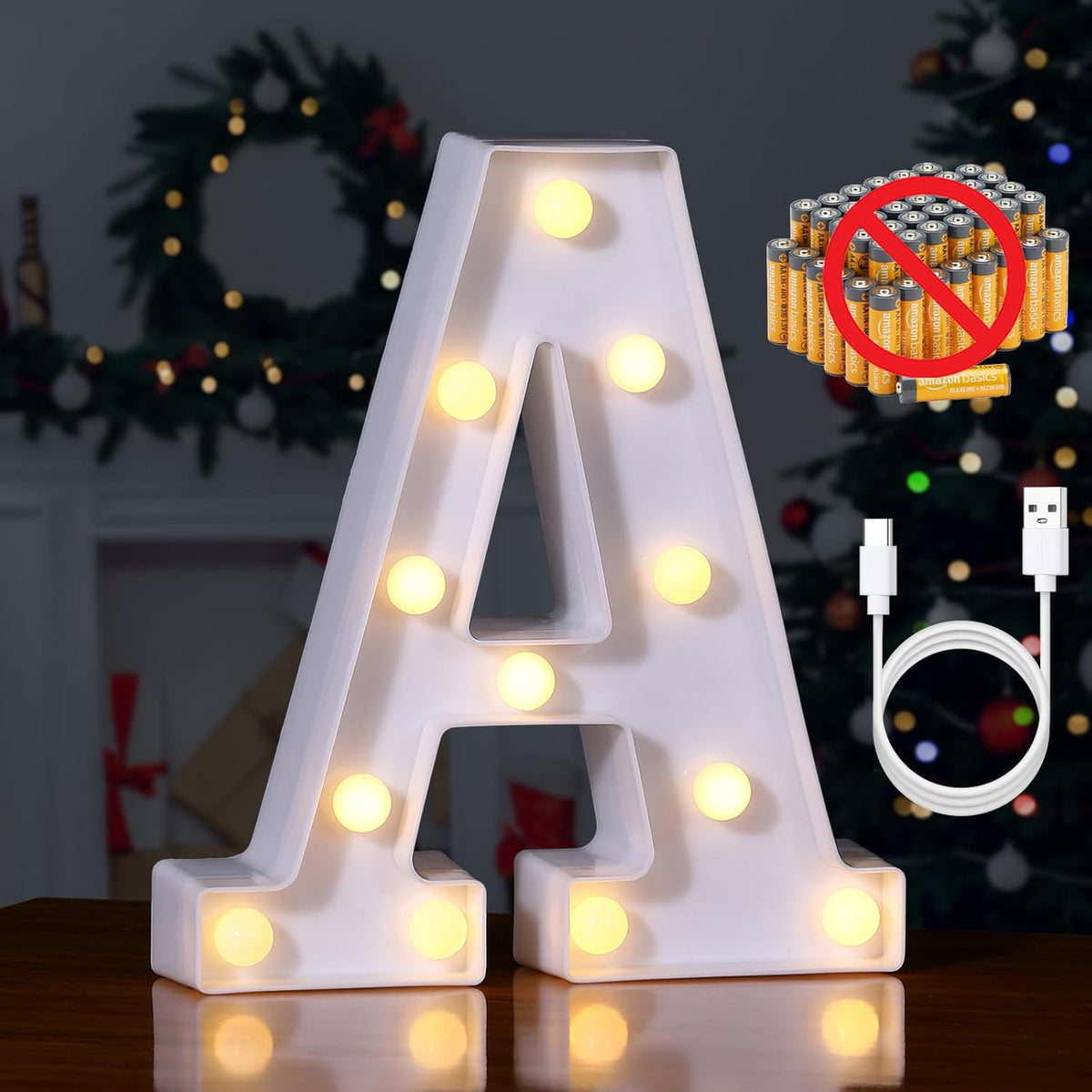 Foaky Rechargeable LED Letter Lights Sign Marquee Light Up Letters Sign for Night Light