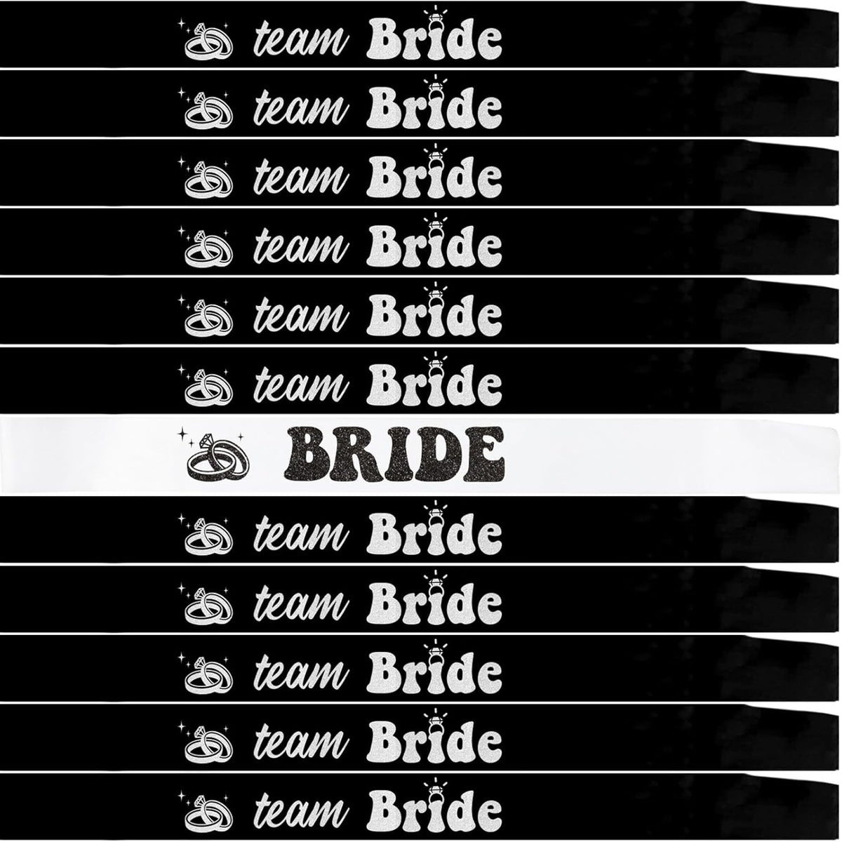 12 PCS Bride Sash Bachelorette Party Bride to Be Team Bride Sashes Maid of Honor Bridesmaid Sash