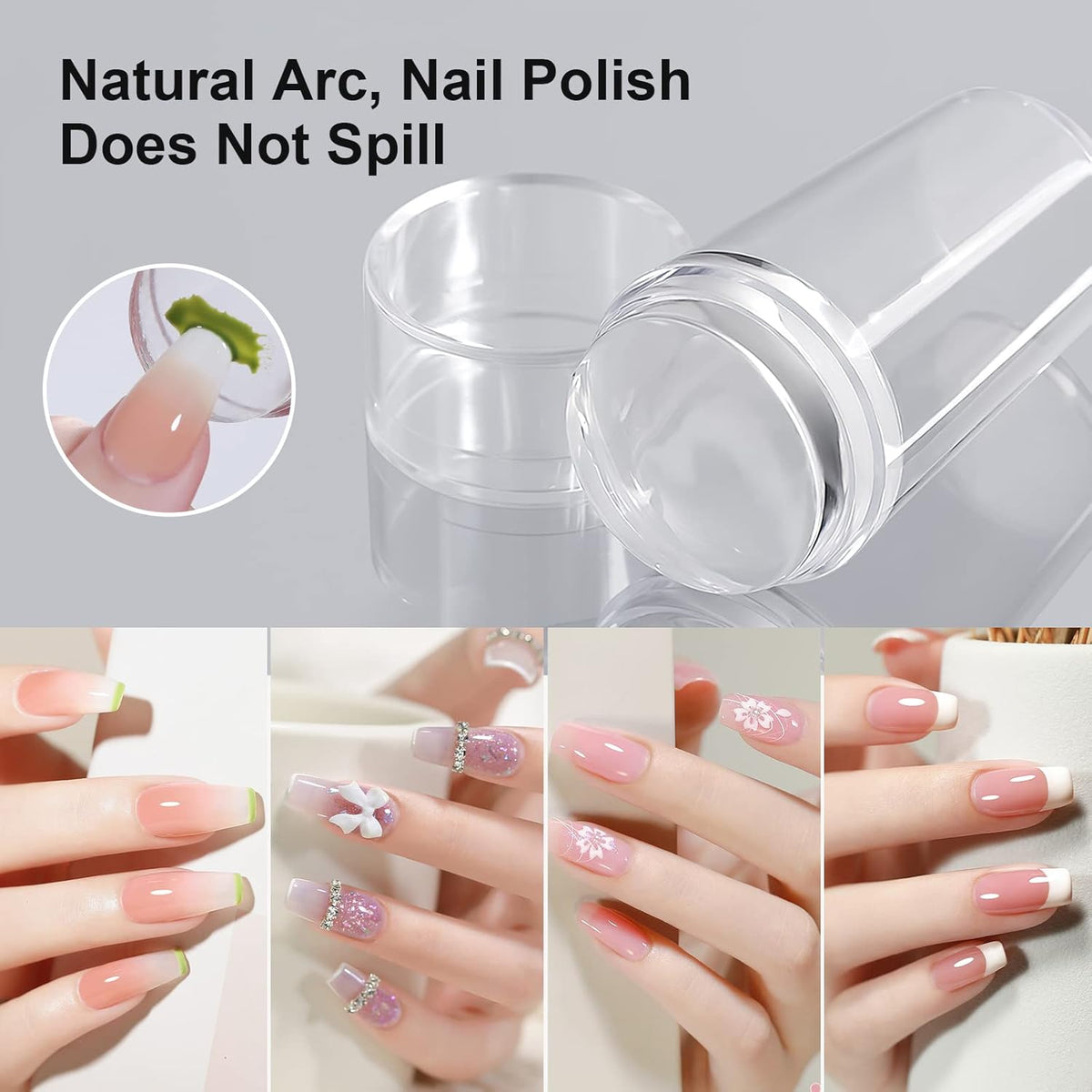 Nail Art Stamper Clear Silicone Nails Stamping Jelly with Scraper Transparent Visible Body DIY