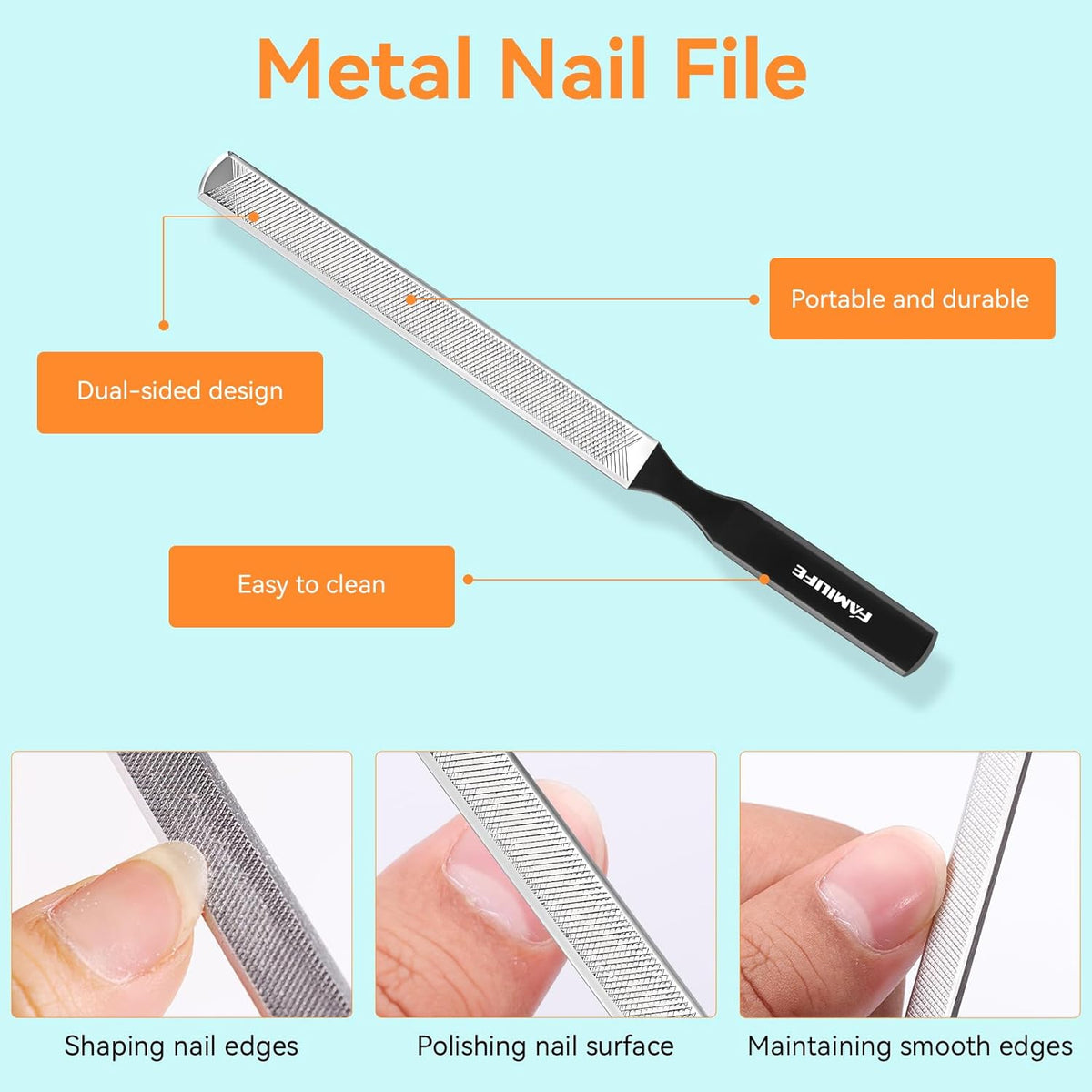 Pedicure Tool Kit and Ingrown Toenail Removal Kit, 3-Piece Set with Nail Nipper, Metal Nail File