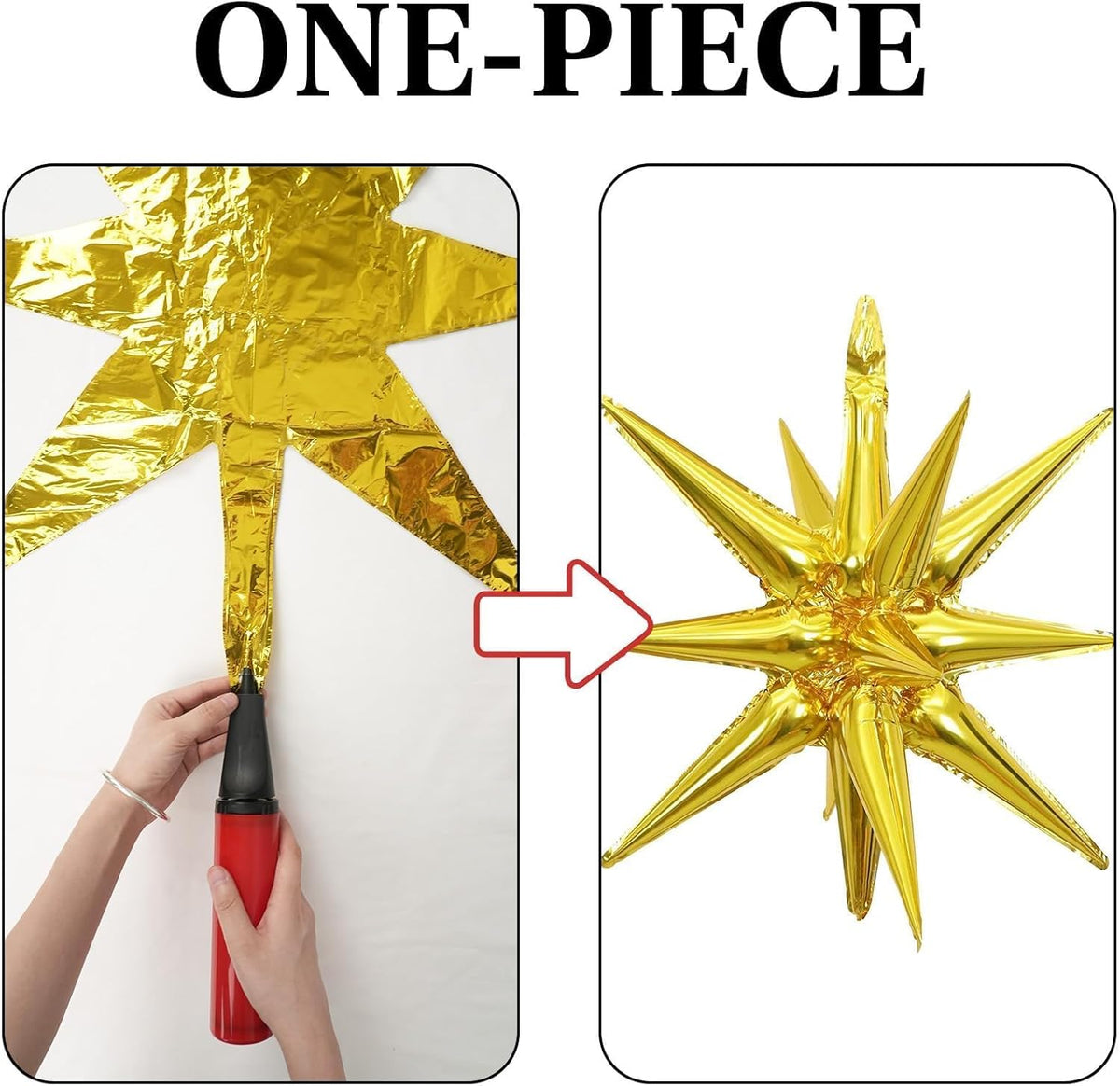 Purple Gold Star Balloons Foil 12pcs, 27/22 In Star Explosion Balloons, Large Spike Mylar Cone