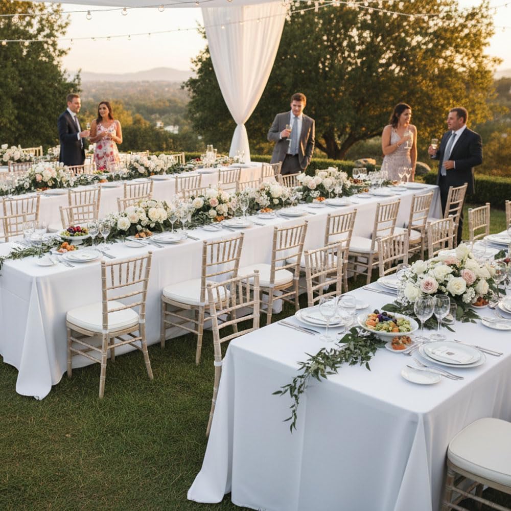 Fitable 8 Pack Rectangle Tablecloths: Stain Resistant Wrinkle Free Fabric Table Clothes, Washable