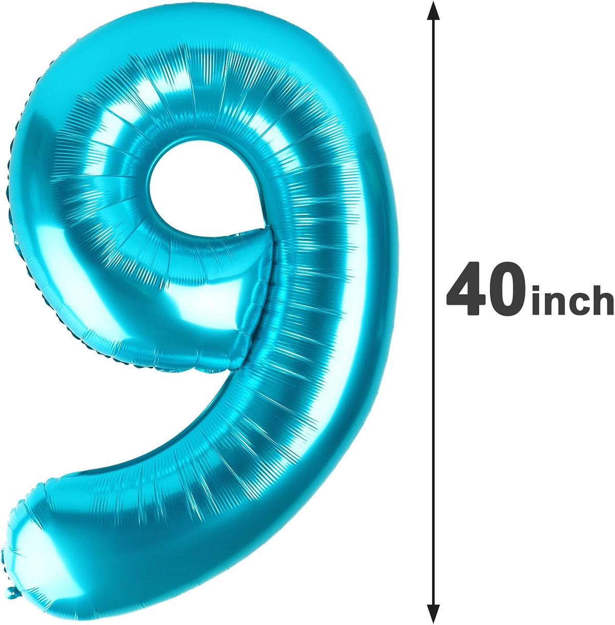 40 Inch Big Blue 9 Balloon Number, Jumbo Giant Happy 9th 19 29 39 49 99 Birthday Party