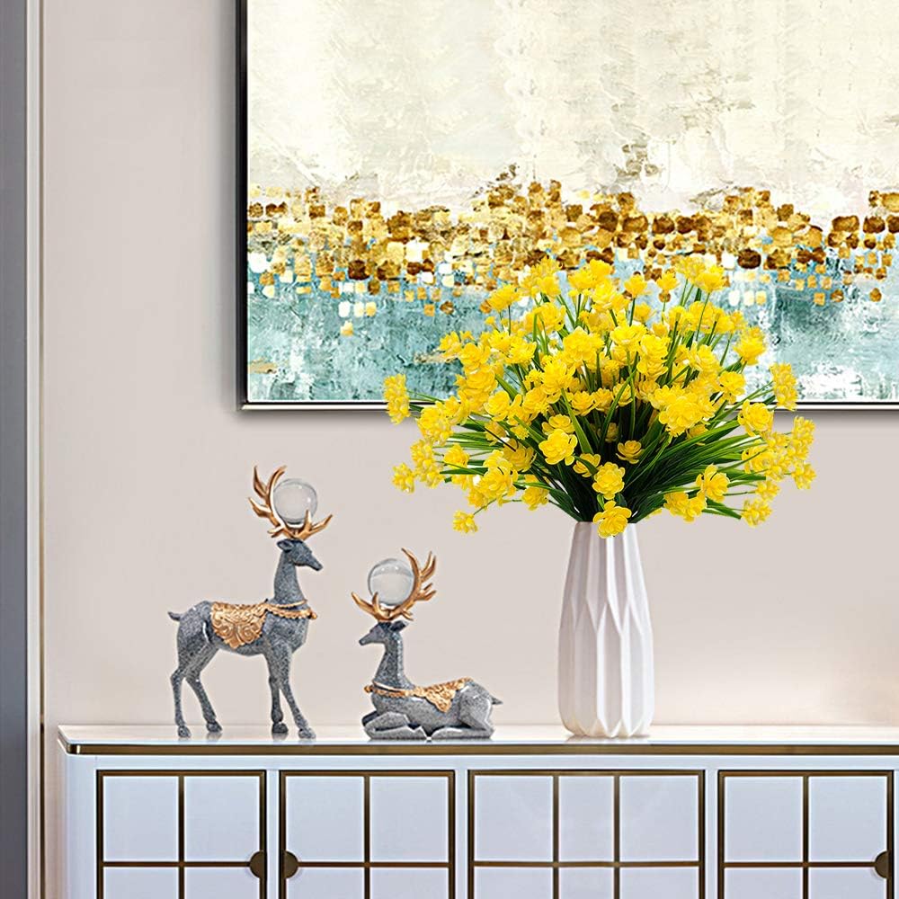 Artificial Flowers Outdoor UV Resistant Fake Plants Indoor Outside Hanging Planter Home Garden