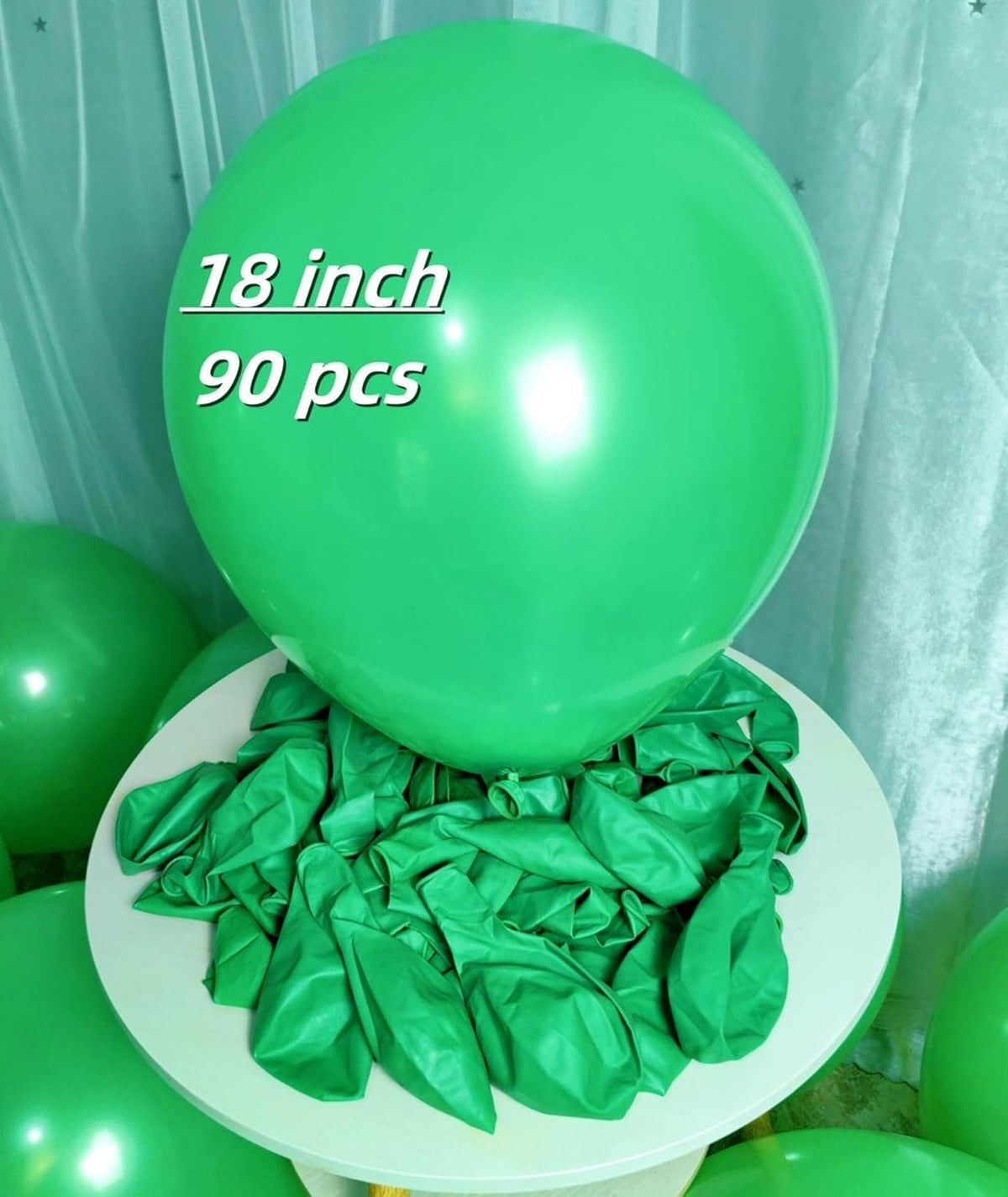 90 Pack Green Balloons 18 inch Green Latex Large Balloons for Party Decorations and Events