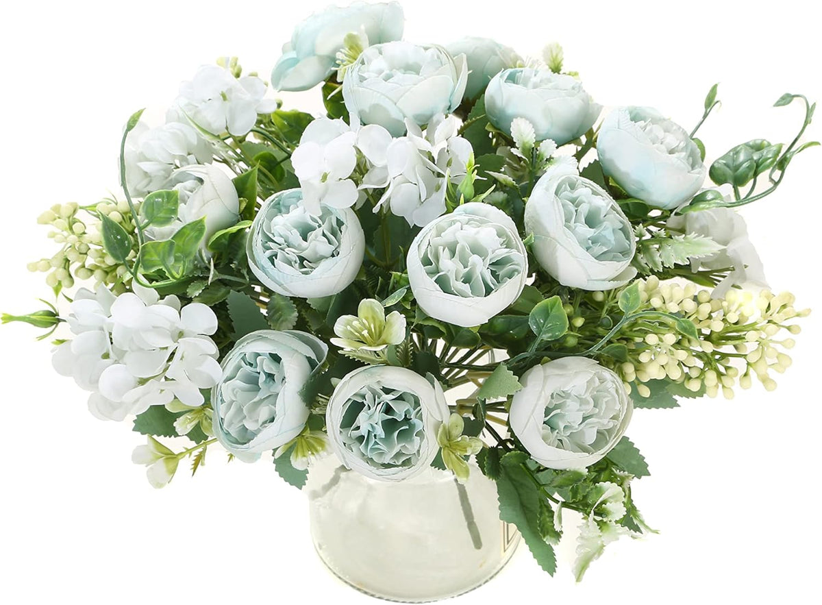 Artificial Flowers Fake Peony Silk Mini Plastic Bridal Flowers for DIY Wedding Bouquets Home