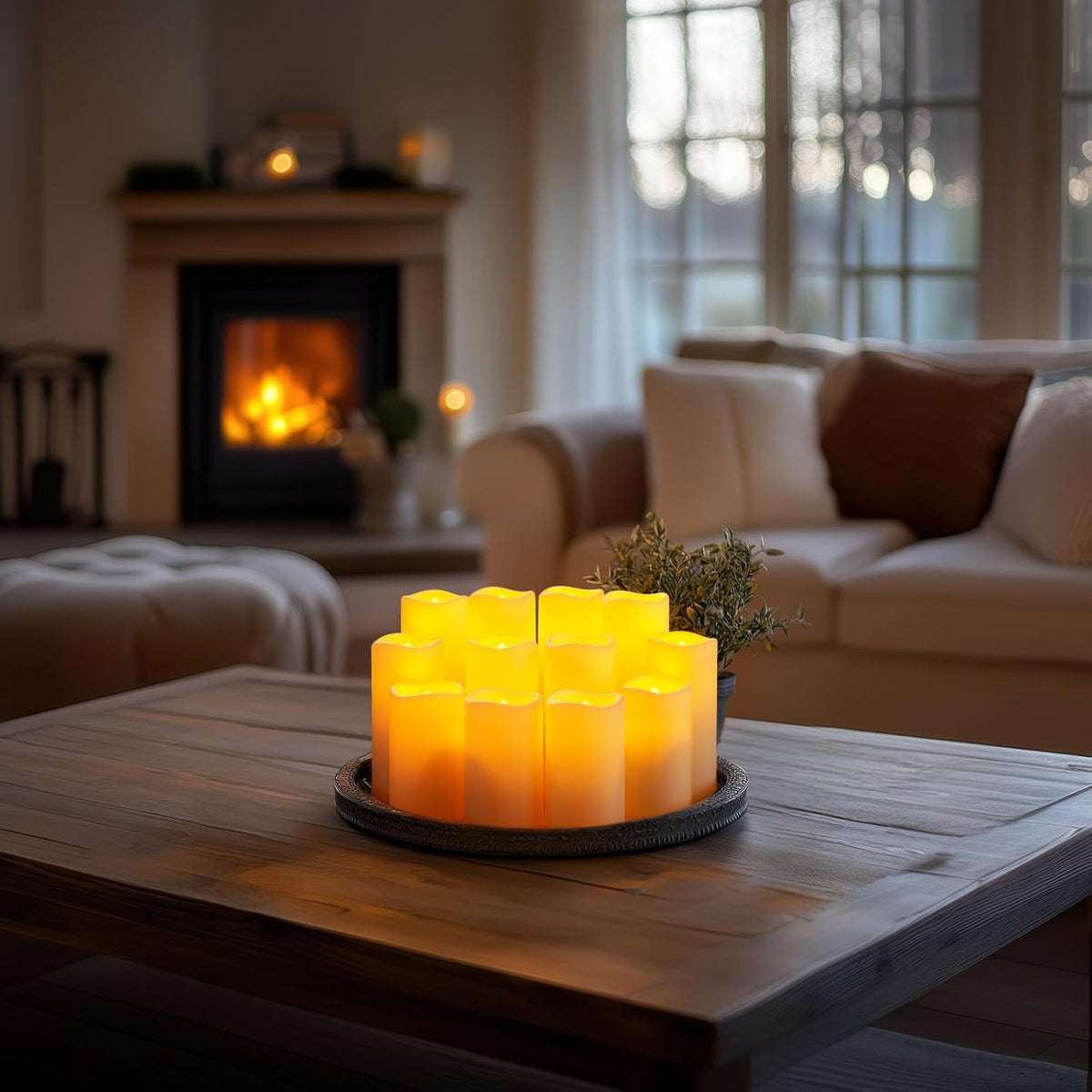 Homemory 12 Pcs Waterproof Flameless LED Candles with Remote & Timer, 4-Size Set (D2.2'' x