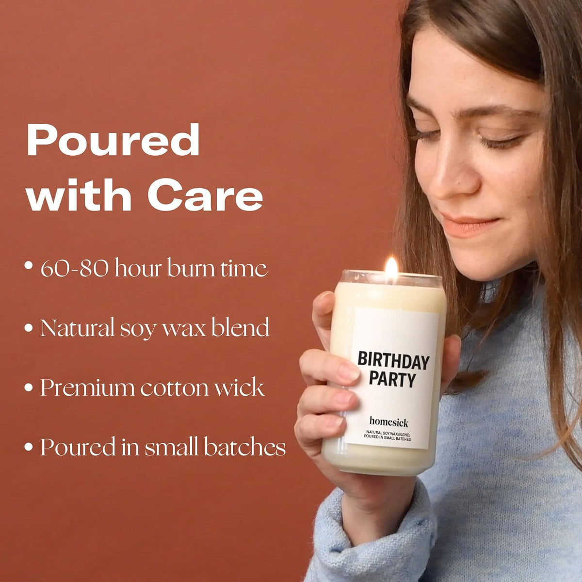 Homesick Scented Candles for Home (Birthday Party) - 13.75 oz Long-Lasting Natural Soy Wax Blend