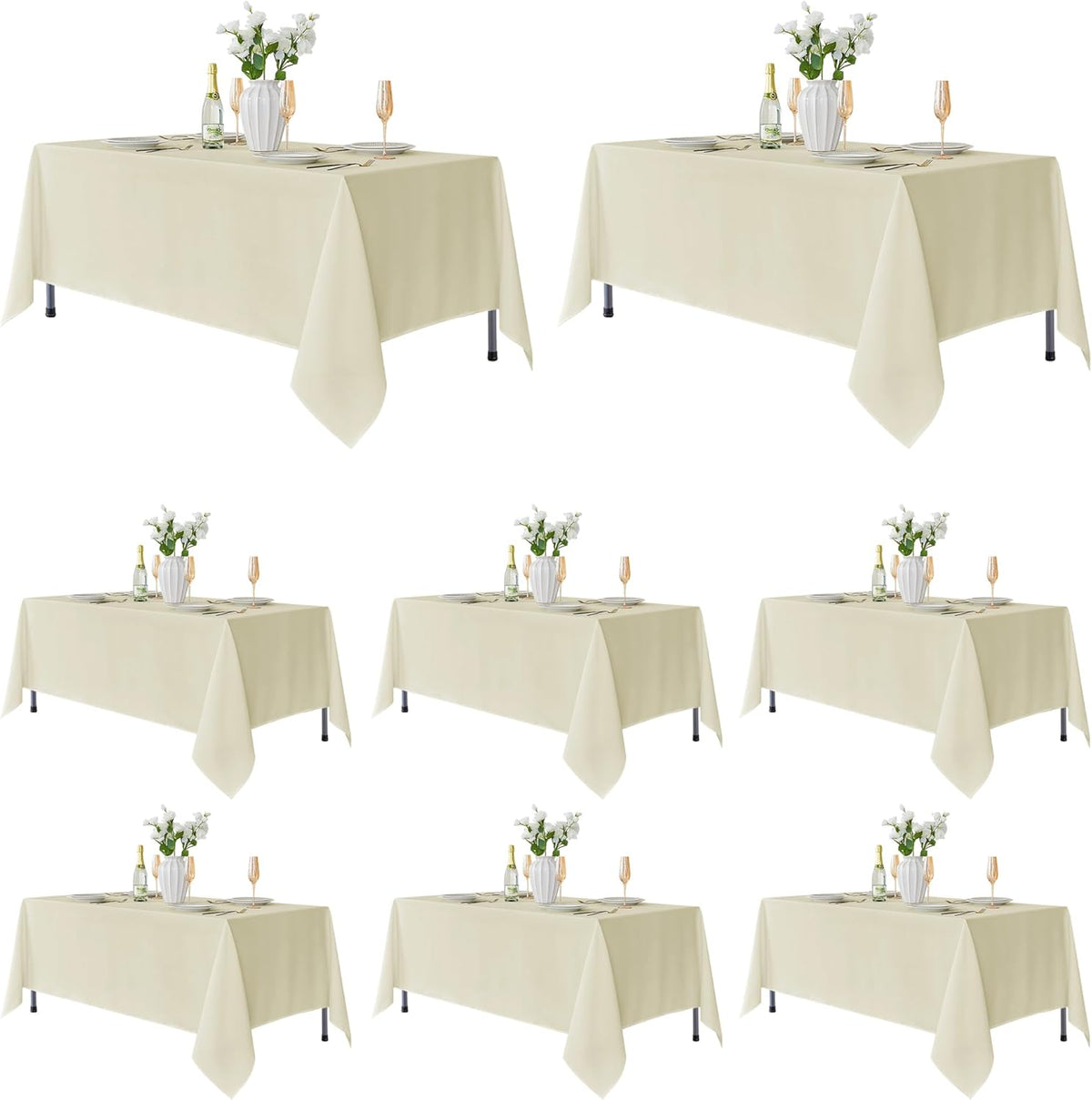 Fitable 8 Pack Table Cloth Rectangle Table: Stain and Wrinkle Resistant Tablecloth Rectangular