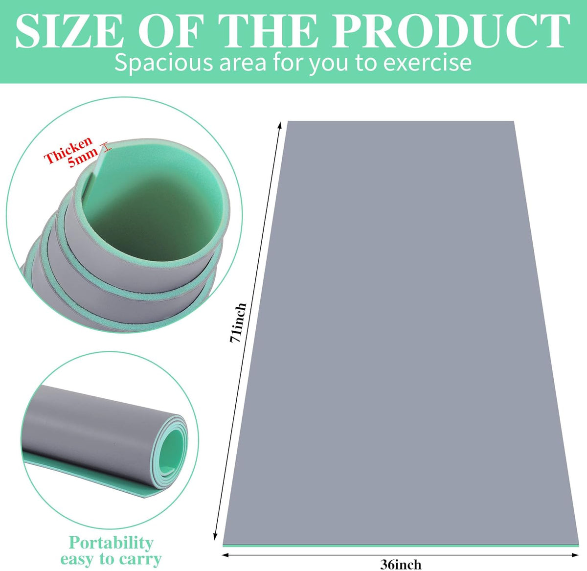 BALAPET Dance Floor Ballet Dance Floor Heavy-Duty 5MM Thick PVC Practice Floor for Ballet, Tap