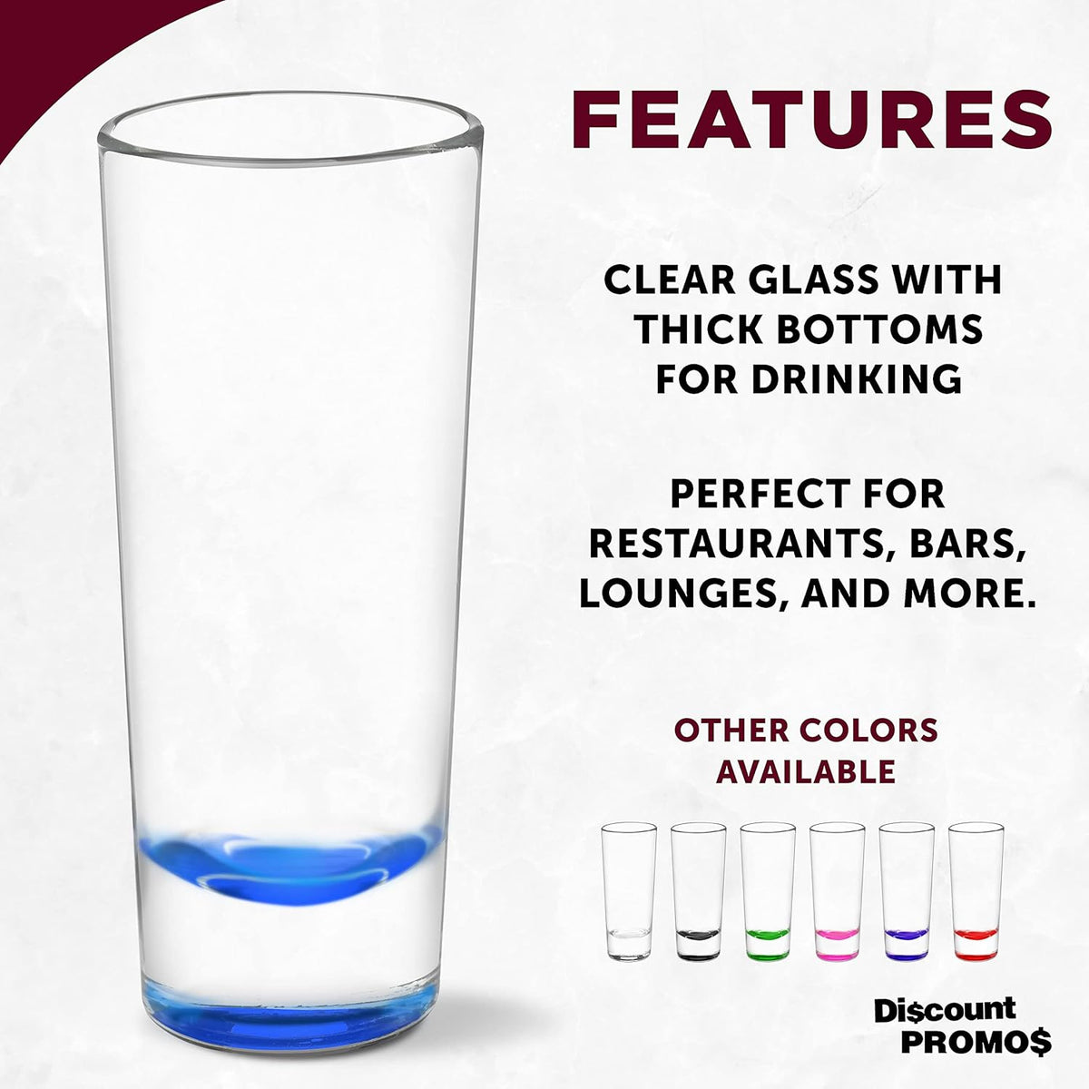 DISCOUNT PROMOS Cordial Shooter Shot Glasses 2 oz. Set of 10, Bulk Pack - Great for Birthdays