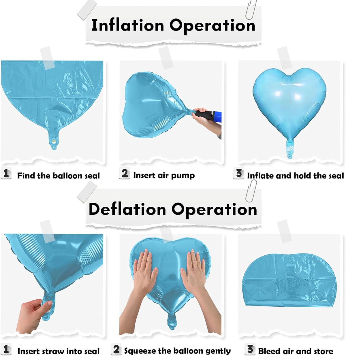 Pink Blue Heart Balloons, 18 Inch Pastel Blue Pink Foil Heart Balloons Pearl Pink Blue Heart Shape