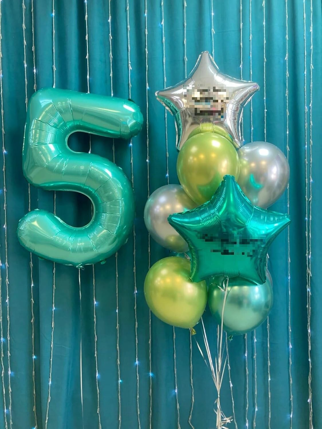 Teal Blue 40 Inch Large Number 5 Birthday Balloon, 2025 Five 5th 15 25 35 50 55 Birthday