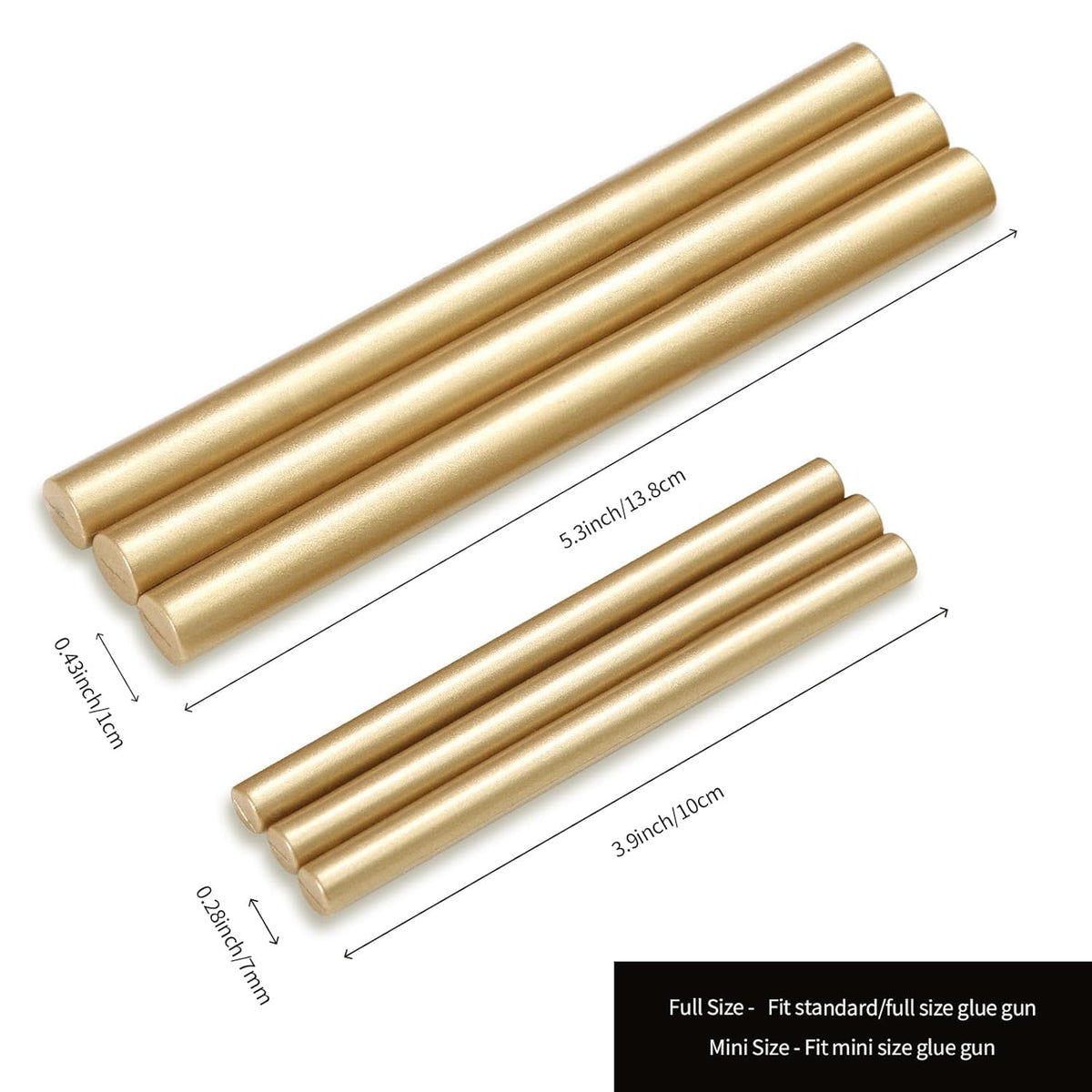 UNIQOOO Mini Glue Gun Sealing Wax Sticks for Wax Seal Stamp - Metallic Gold Prosecco, Great for