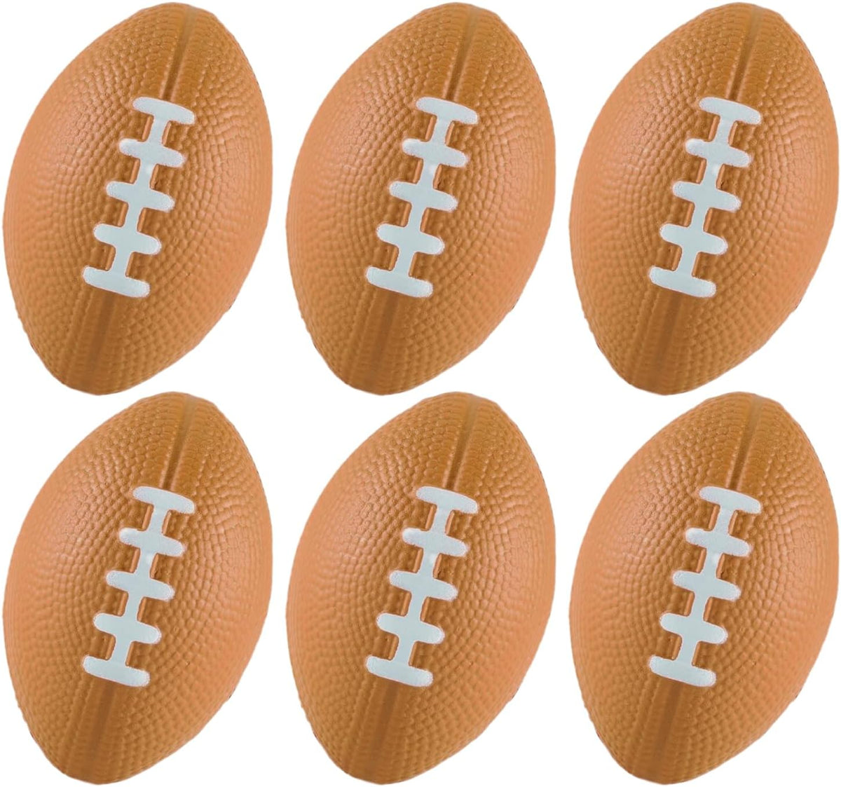 ALISSAR 6-Pack 5.7" Mini Football Stress Balls, Mini Foam Footballs for Football Party Superbowl