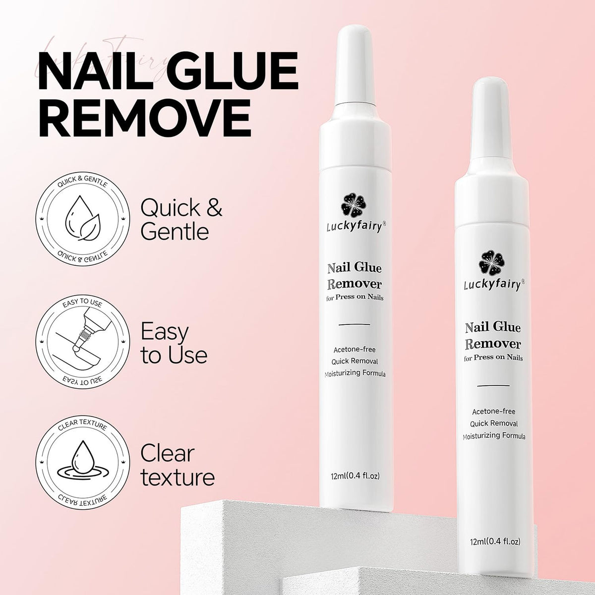 Nail Glue Remover for Press on Nails: Quick Removal Acrylic Nails Semi Solid Nail Glue