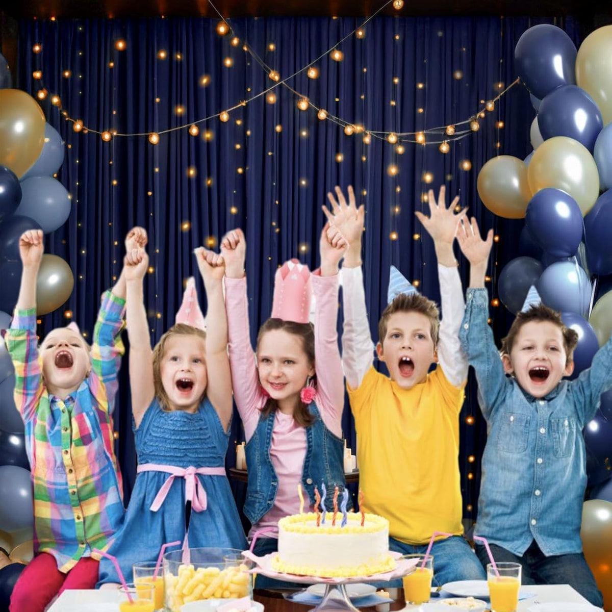 10 x 10 Feet Navy Blue Backdrop Curtain for Partie, Background Curtains for Photoshoot, Birthday