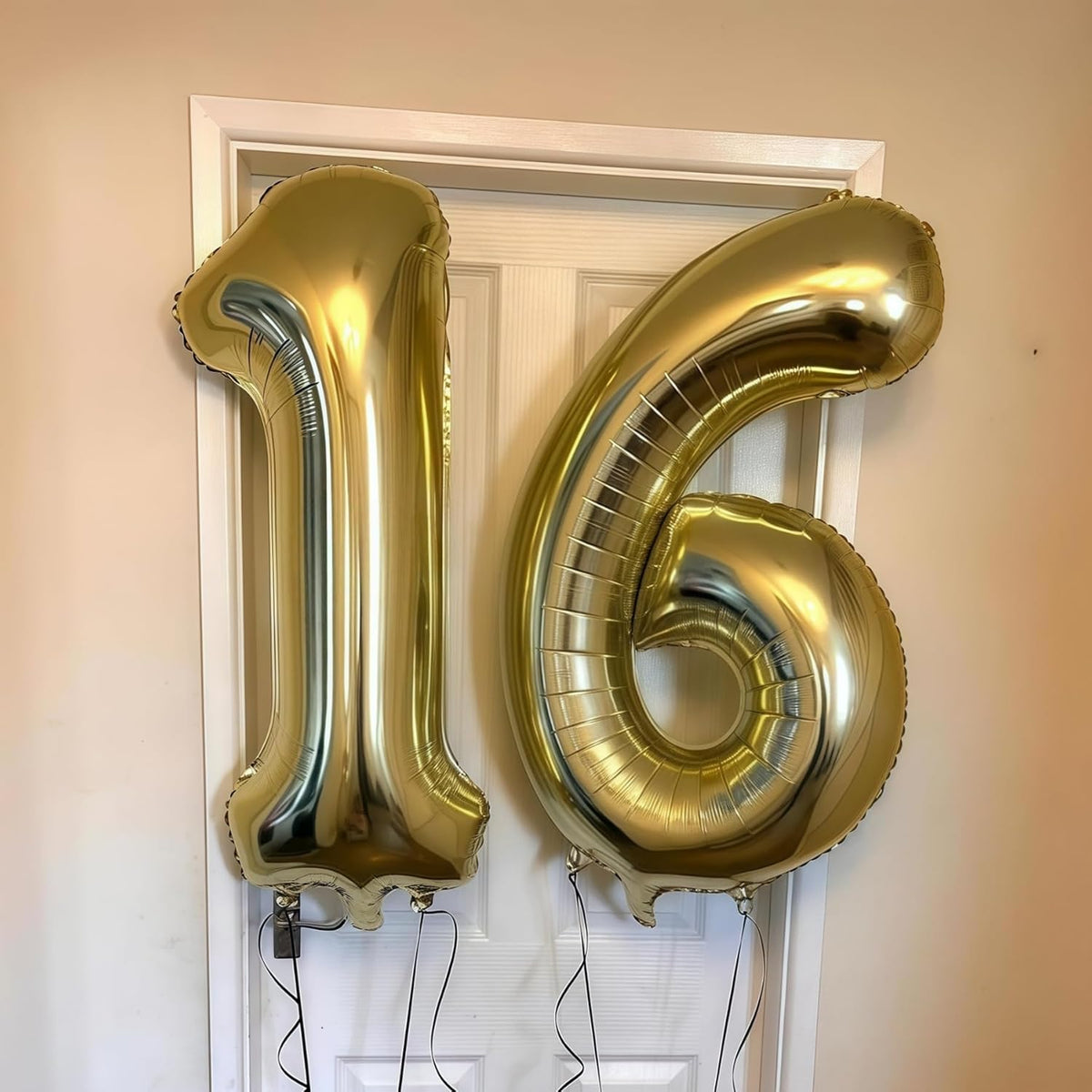 Champagne Gold 5 Balloon,40 Inch Light Gold Number 5 Balloon Big Foil Mylar Helium 5 Balloon for