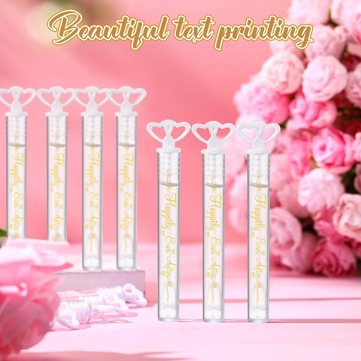 150 Pcs Bubble Wands Bulk for Wedding Party Mini Heart Wand with Bubble Solution for Wedding Bridal