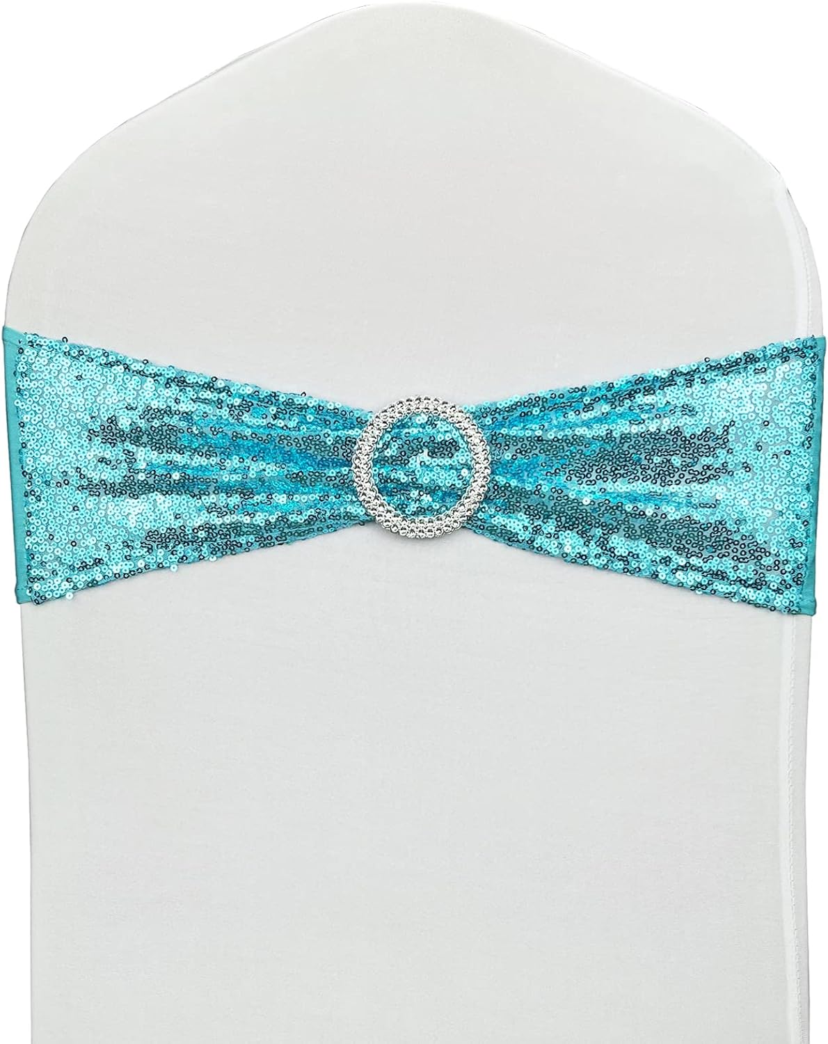 Chair Sashes Sequin Stretch Chair Bands Spandex Polyester Bows for Party Hotel Wedding Banquets