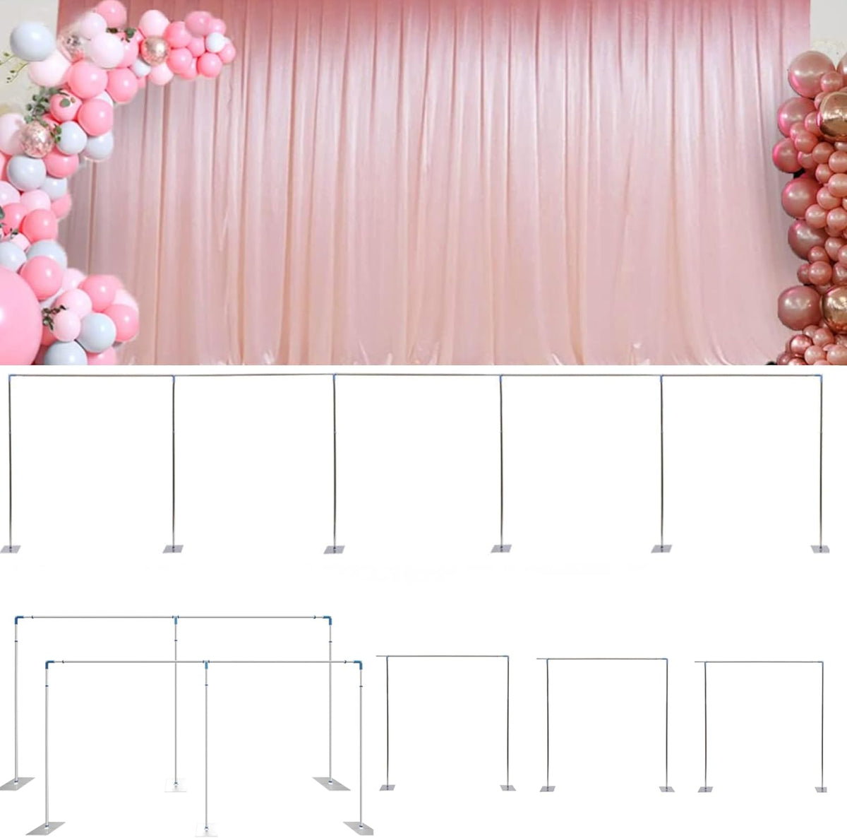 49ft*10ft Adjustable Telescopic Portable Pipe and Drape Backdrop Stand Kit Splitly, Heavy Duty