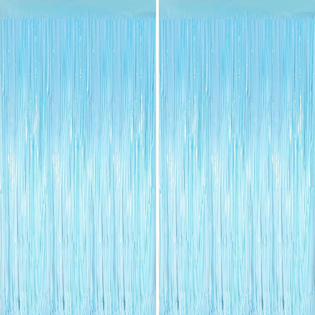Keyali 2 Pack 3.3 * 8.3 ft Foil Curtain Metallic Tinsel Fringe Curtains Photo Booth Props Backdrop