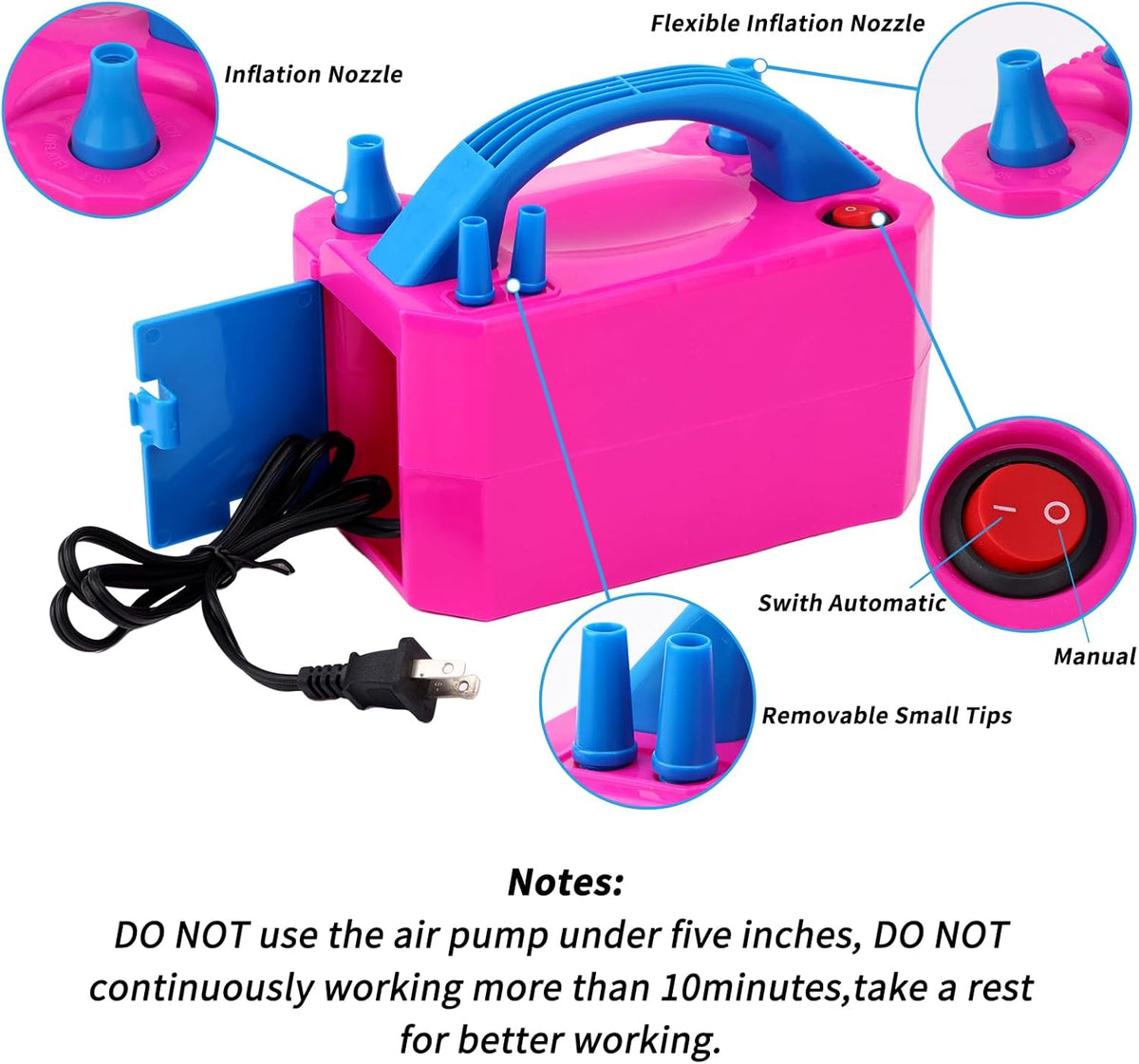 RUBFAC Balloon Arch Kit and Balloon Pump, 10Ft Wide Adjustable Balloon Arch Stand for Floor Frame