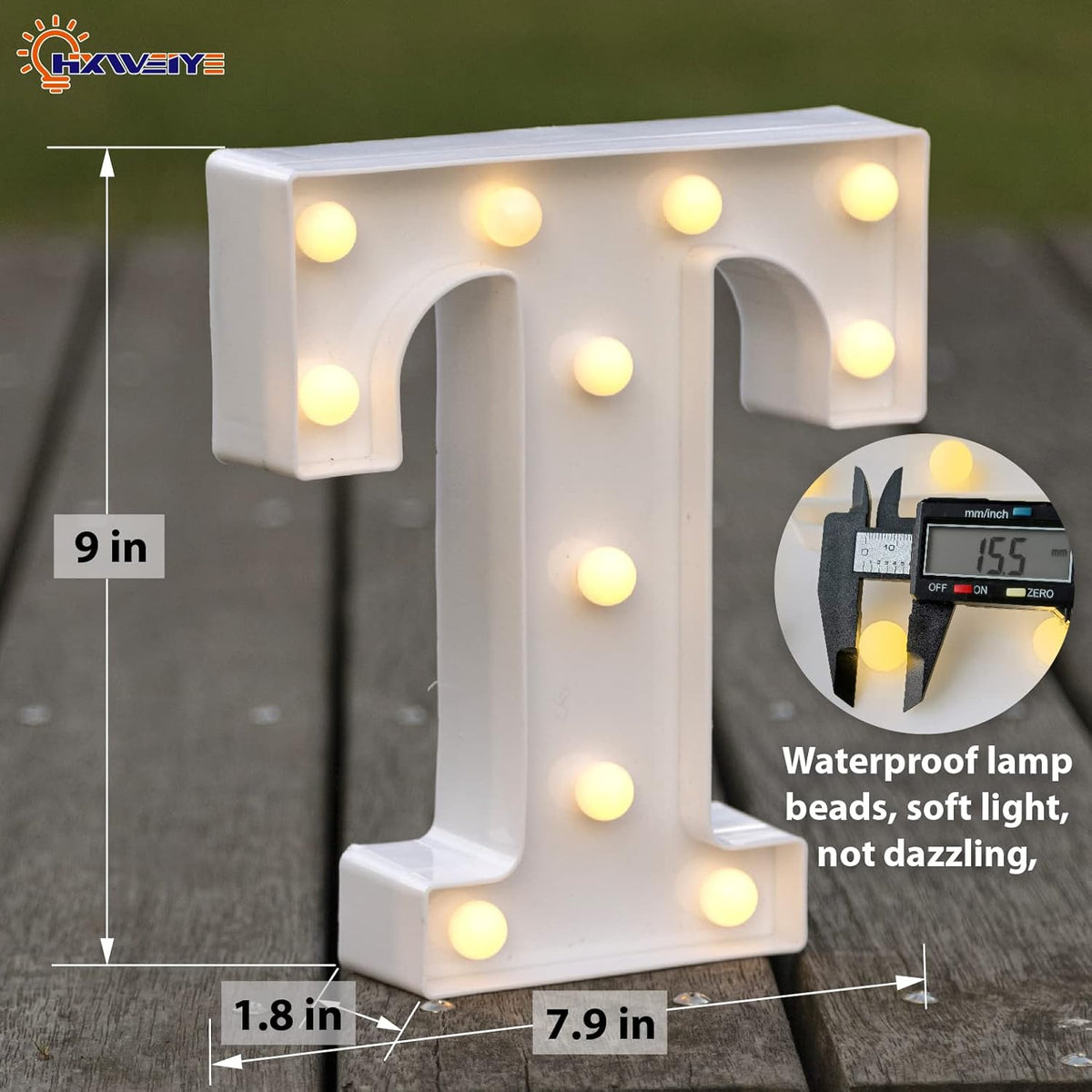 HXWEIYE Light Up Letters T, LED Marquee Letters Light Sign 26 Alphabet and 10 Number Big Lights