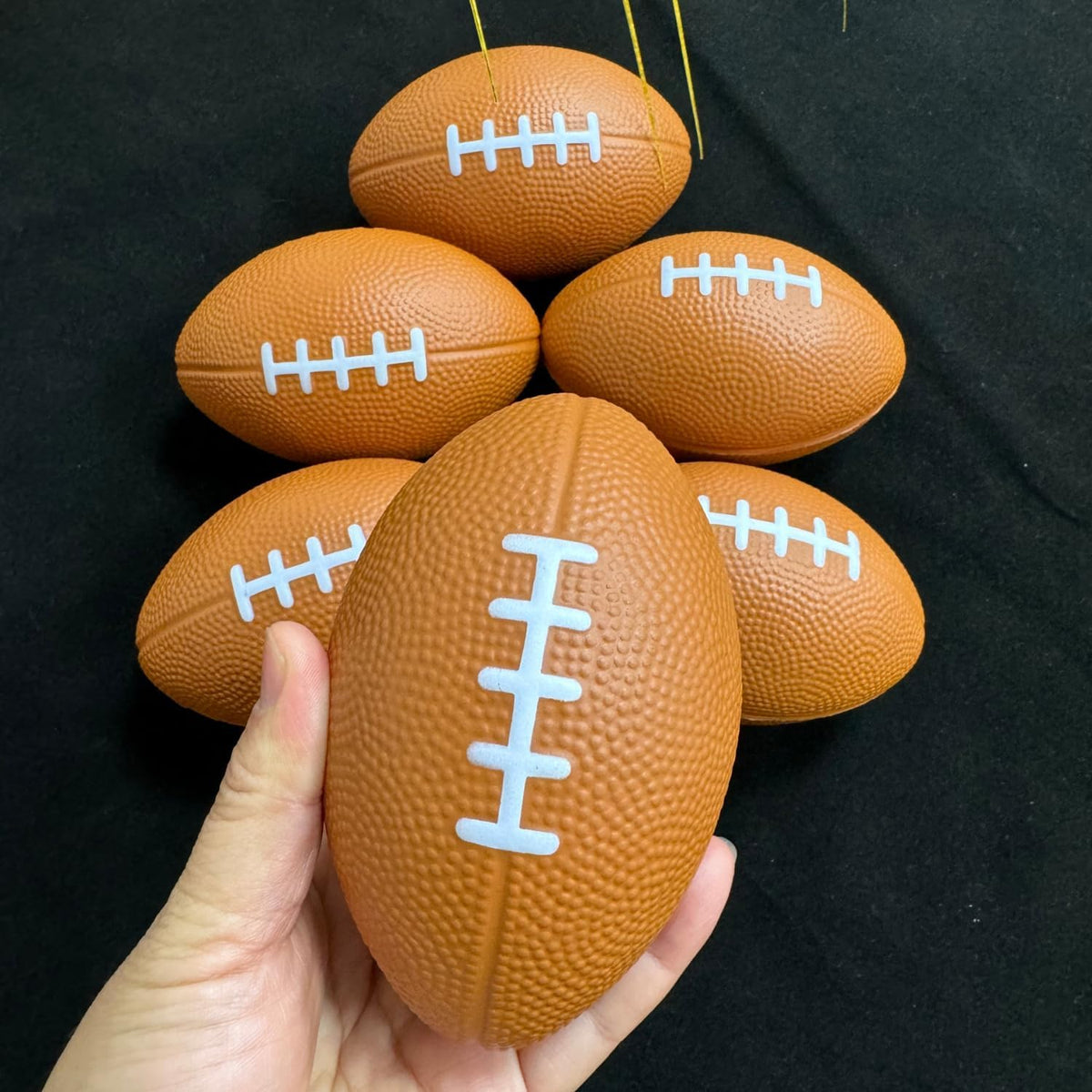 ALISSAR 6-Pack 5.7" Mini Football Stress Balls, Mini Foam Footballs for Football Party Superbowl