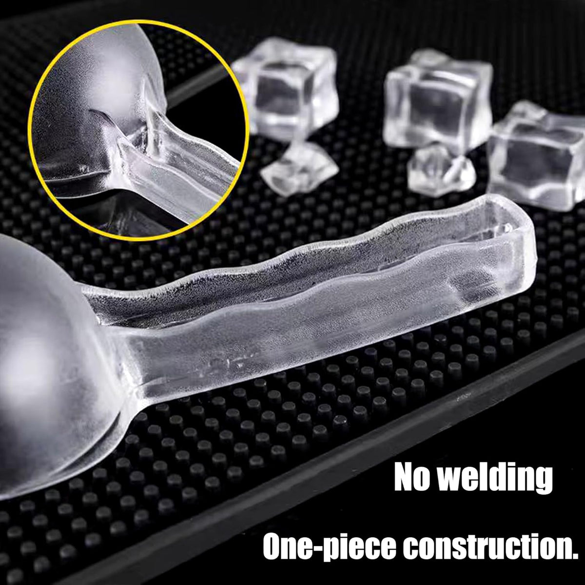 3PCS Clear Plastic Ice Scoop, 6 ounces Alec Ice Scoops, Kitchen Scoop for Ice Bucket Ice, Popcorn