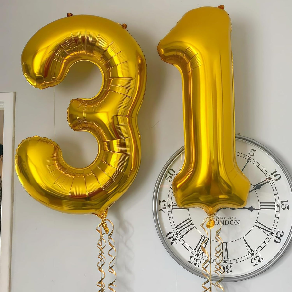 Gold 2 Balloon Number,40 Inch Number 2 Balloon Large Gold 2 Foil Mylar Helium Balloon for Birthday