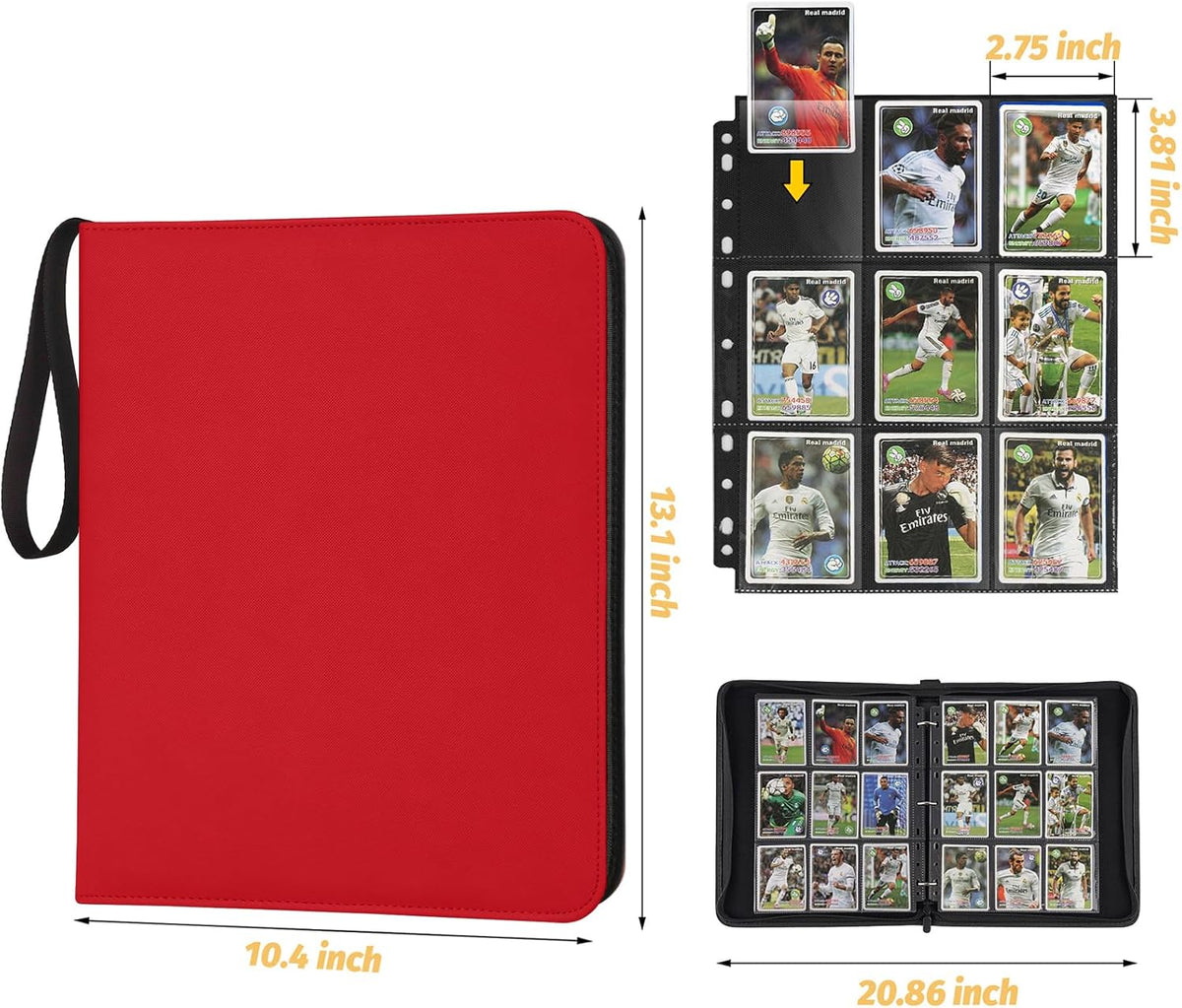 Trading Card Binder, Card Collection Binder Album Folder with 720 Side Loading Pockets, 9 Pocket
