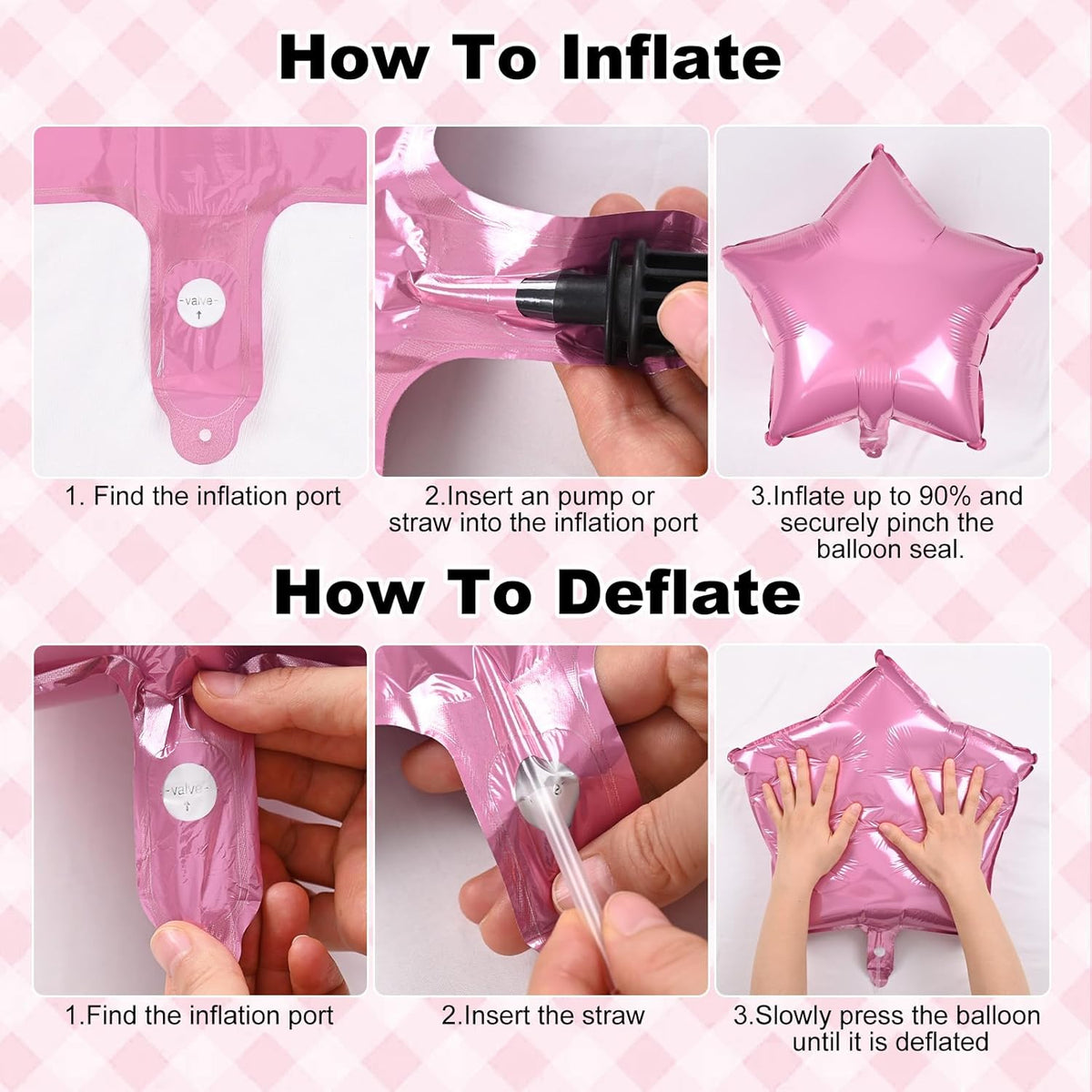Hot Pink Balloons Pink Heart Star Balloon as Pink Birthday Decorations, Metallic Magenta Light Baby
