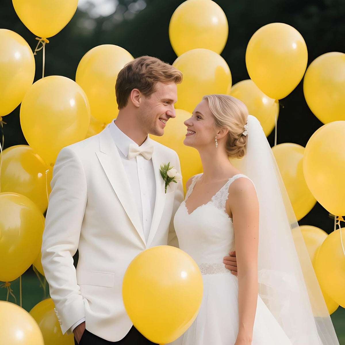KAWKALSH Yellow Balloon 12 Inch, 110pcs Latex Party Balloons Helium Bright Color for Birthday Baby