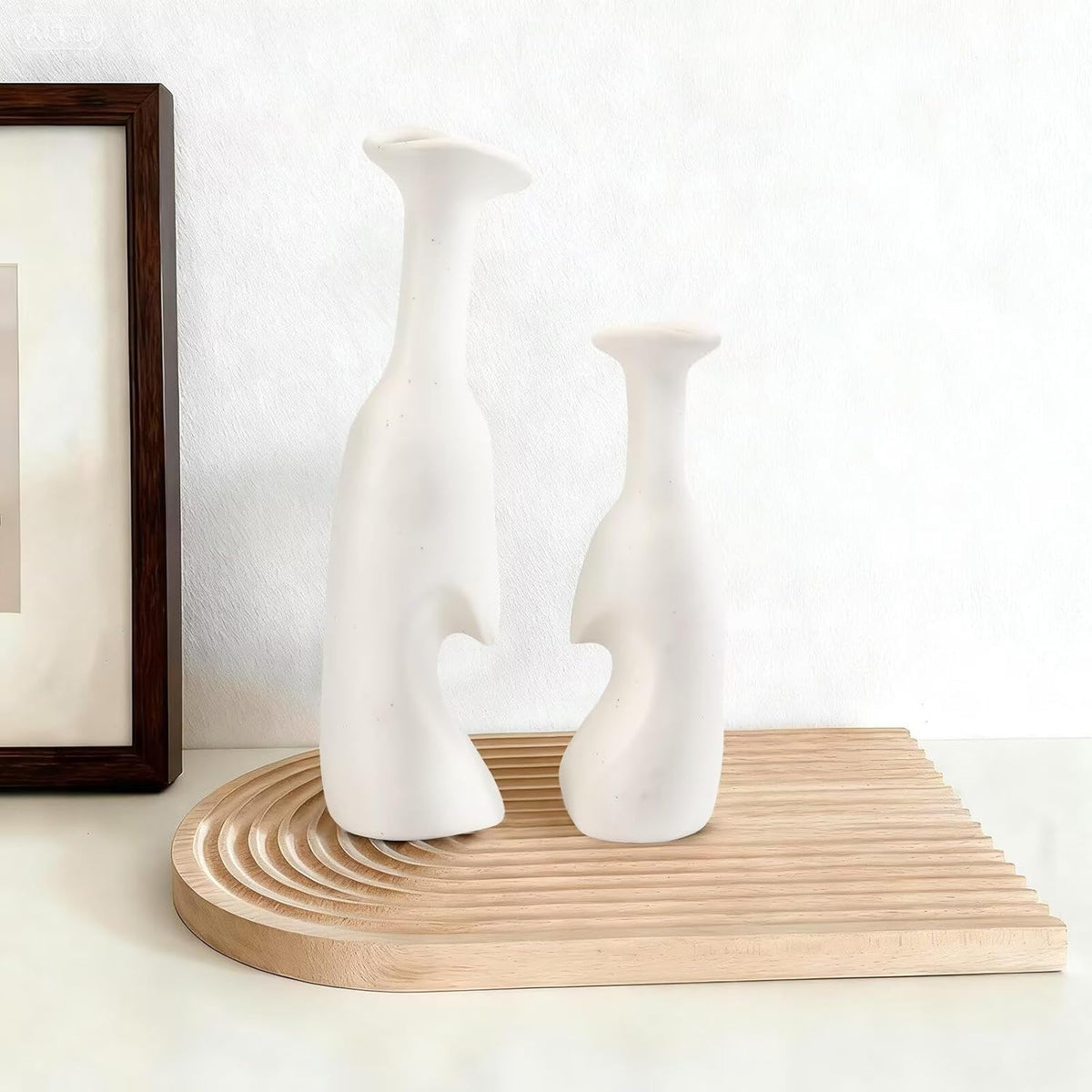 Heart Shaped Small Ceramic Vases Set of 2 Home Decor Boho Vase Modern Matte Flower Vase Minimalist
