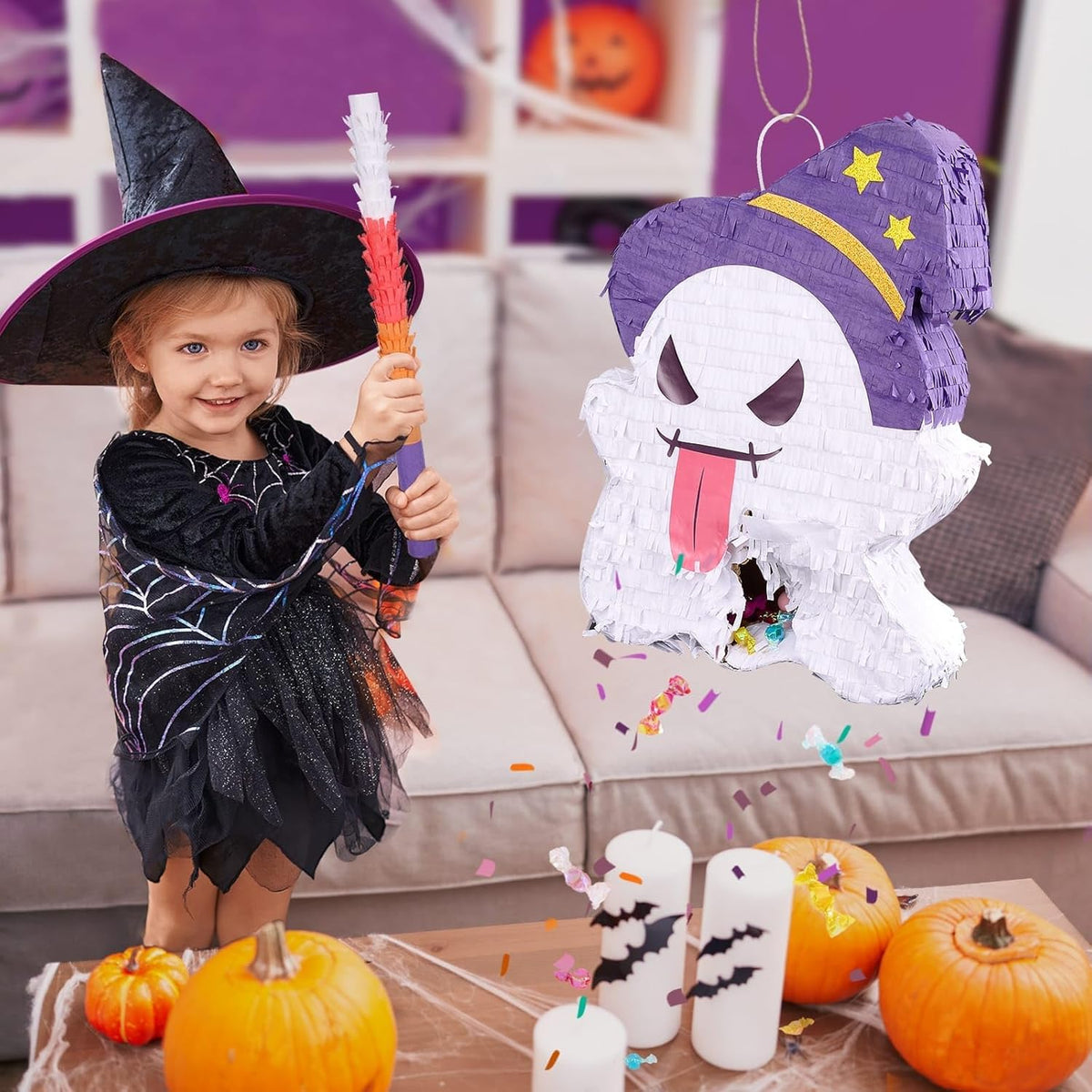 WERNNSAI Halloween Ghost Pinata - Halloween Ghost Party Games Decorations for Kids Baby Hallo-ween