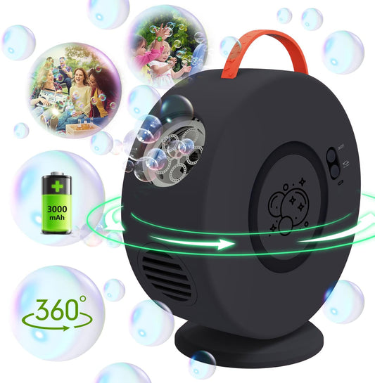 Bubble Machine for Kids Toddlers,Automatic Bubble Blower Rechargeable, 90° 360° Auto Rotatable