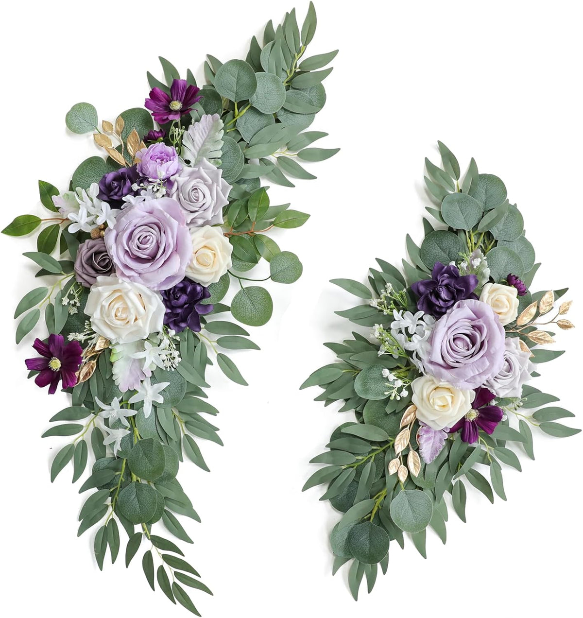 Artificial Lilac Wedding Arch Flowers Swags Set of 2 for Wedding Welcome Signs Floral and Reception
