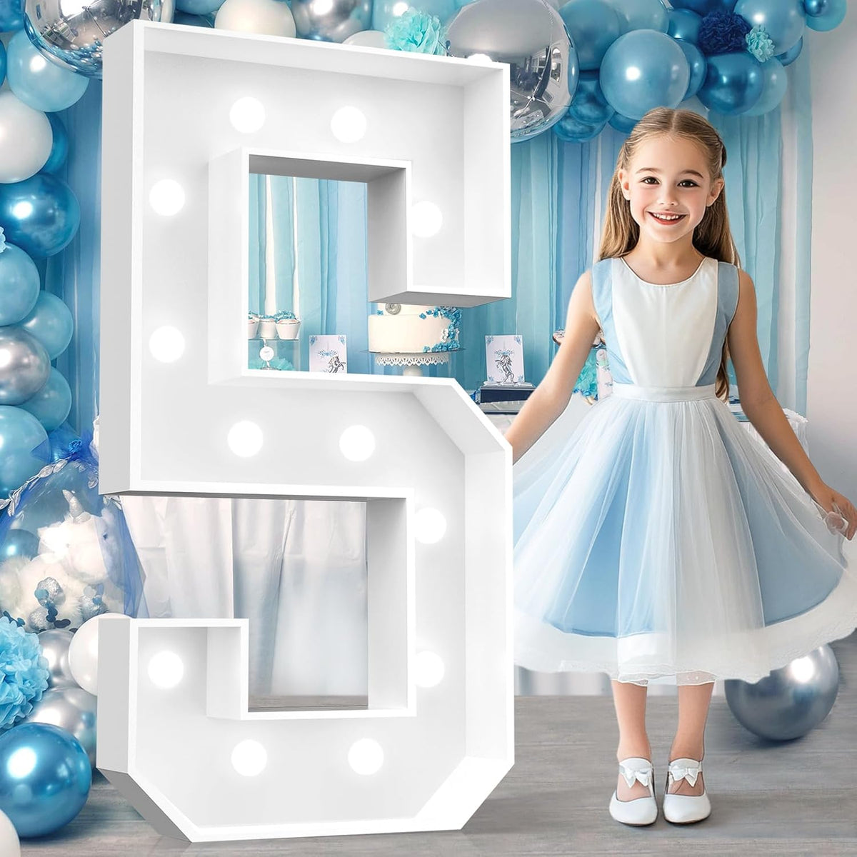 Ledido 4FT Marquee Light Up Numbers, Cool White Light Up Numbers Large Marquee Numbers for Party