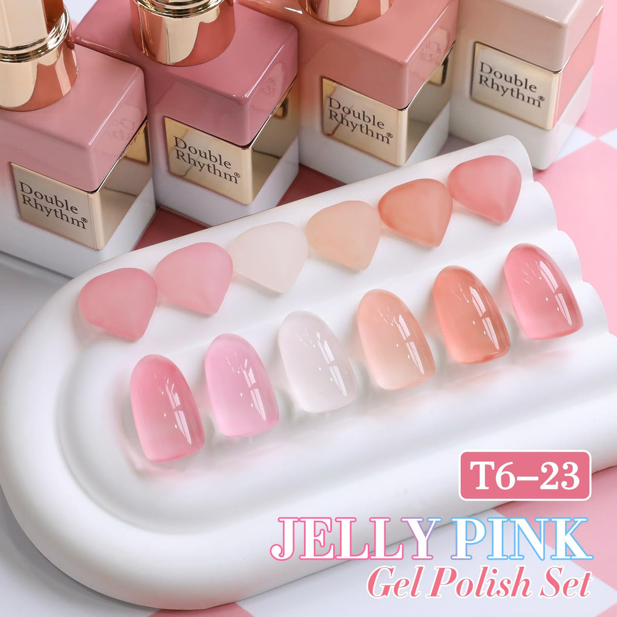 Double Rhythm 6 Pcs 15 ML Gel Polish Set Same Color Same Bottle Soak Off Gel Polish Kit Nail Art